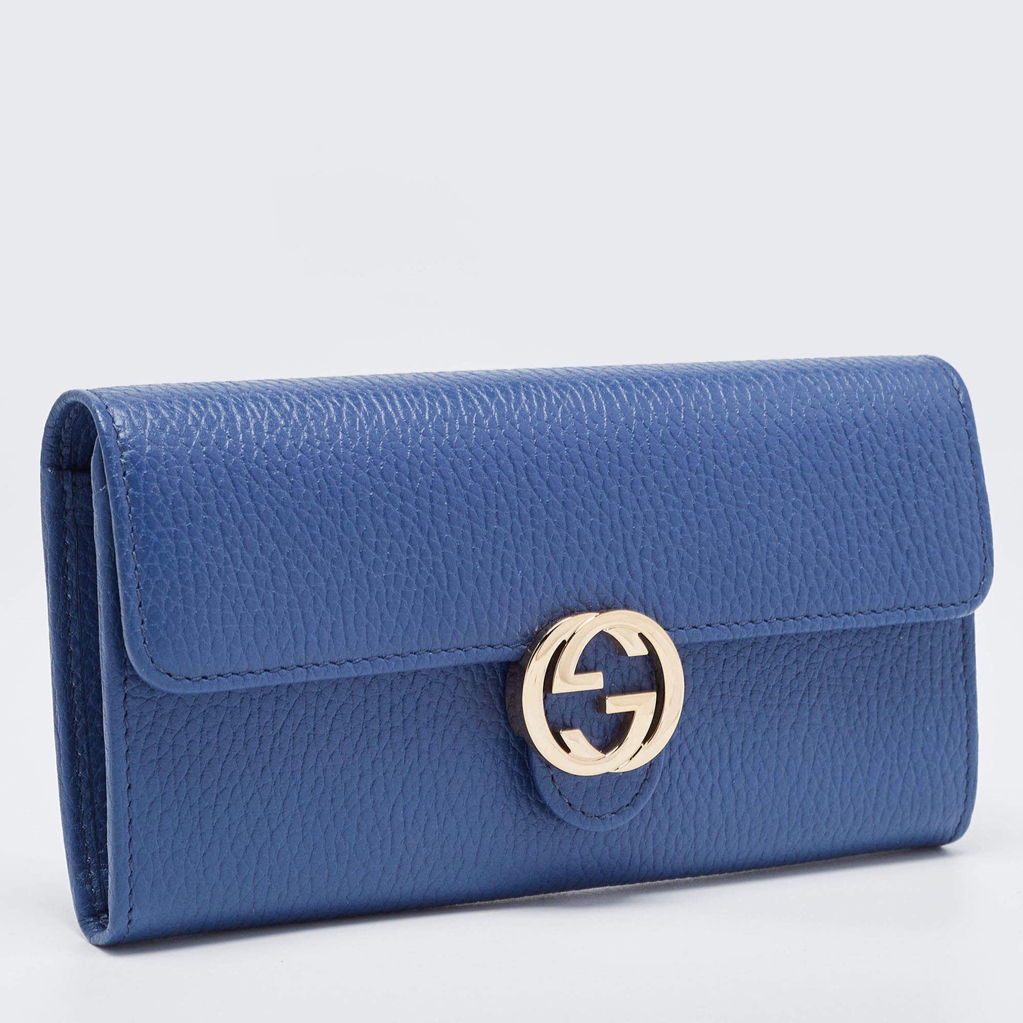 Gucci Blue GG Imprime Canvas Continental Wallet