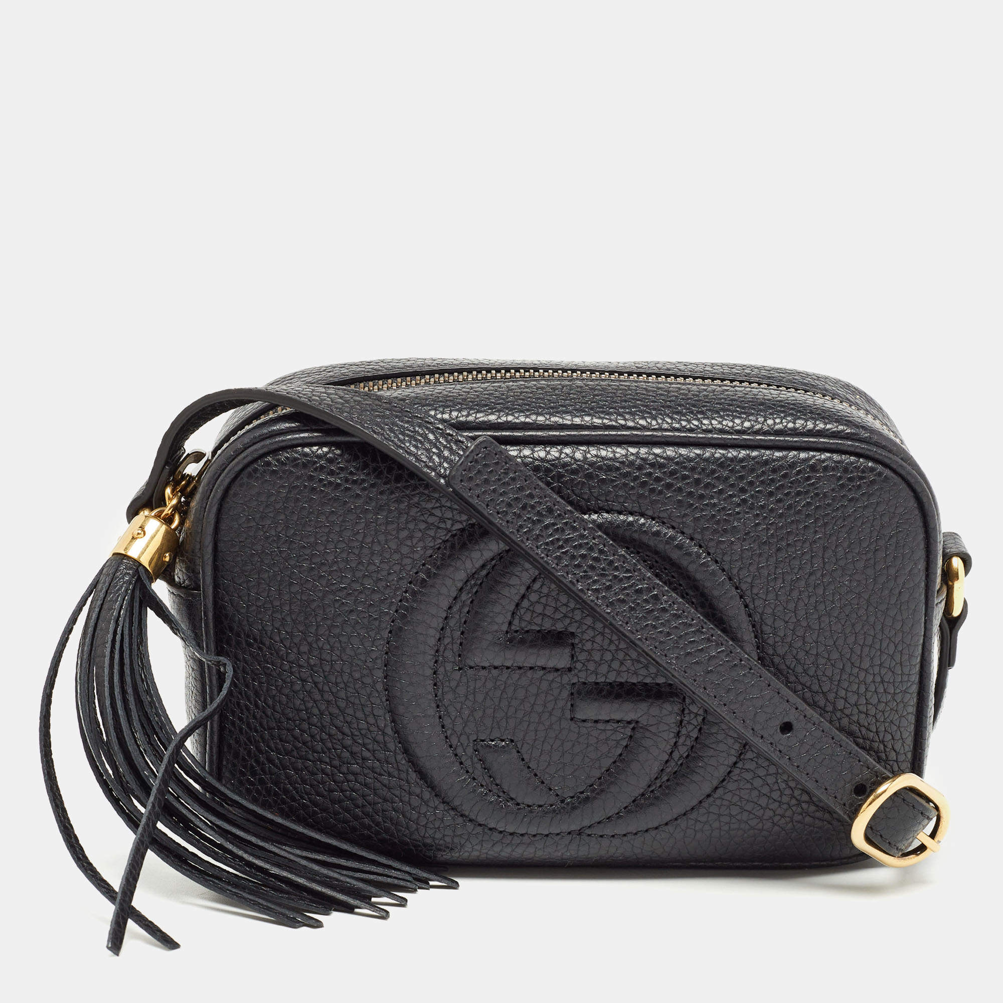 Pre Owned Gucci Black Leather Mini Soho Disco Shoulder Bag