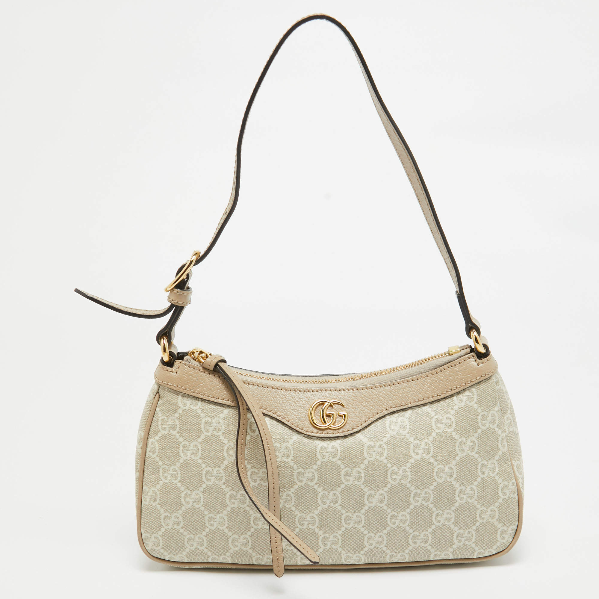 Pre Owned Gucci Beige/White GG Supreme Canvas Small Ophidia Bag