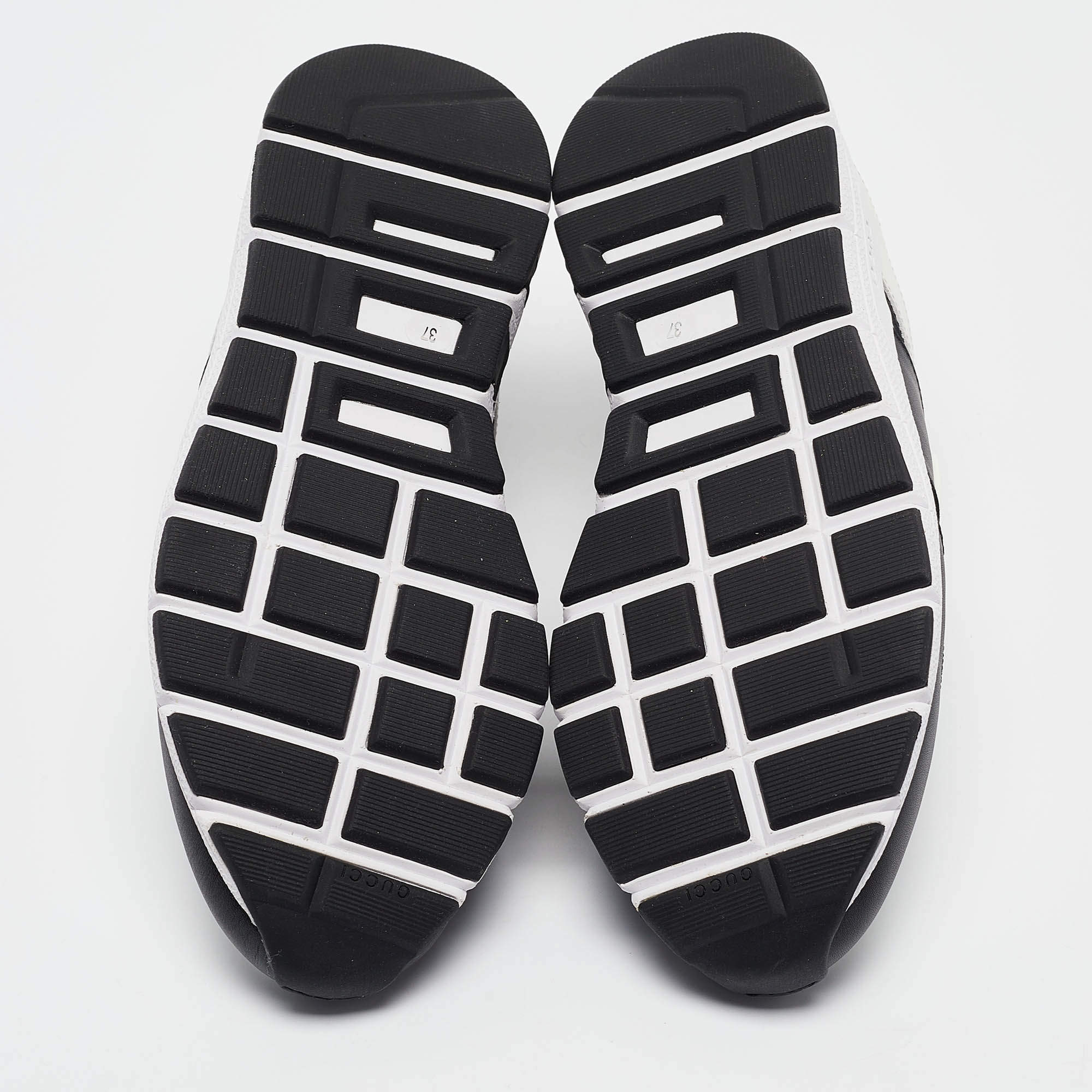 Gucci Black/White Leather Interlocking G Sneakers Size 37