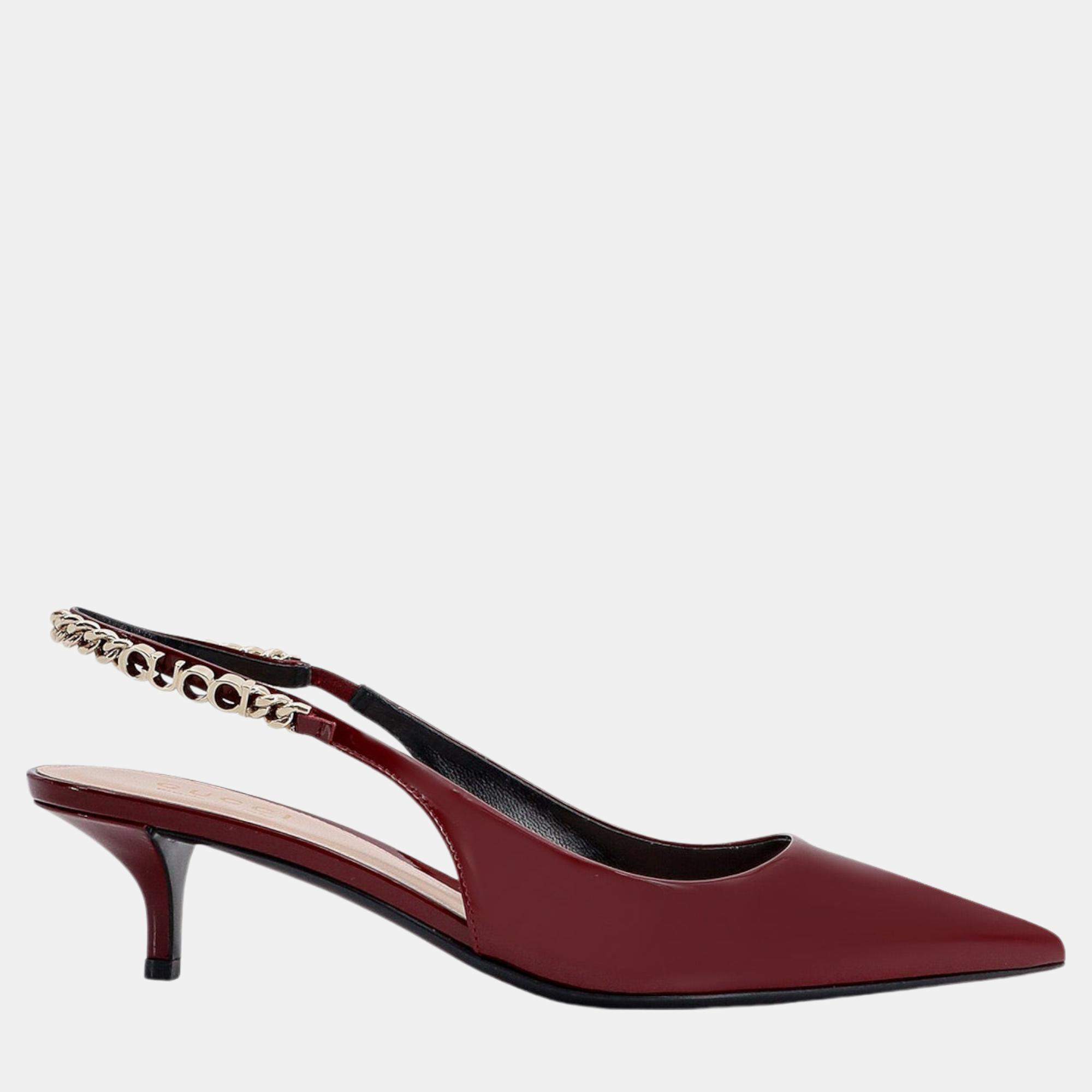 Gucci Red Patent leather Signoria Pumps EU 36