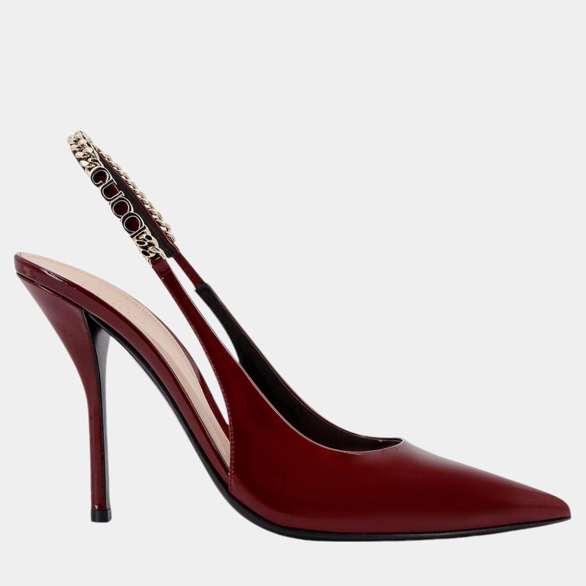 Gucci Red Signoria Pumps EU 36