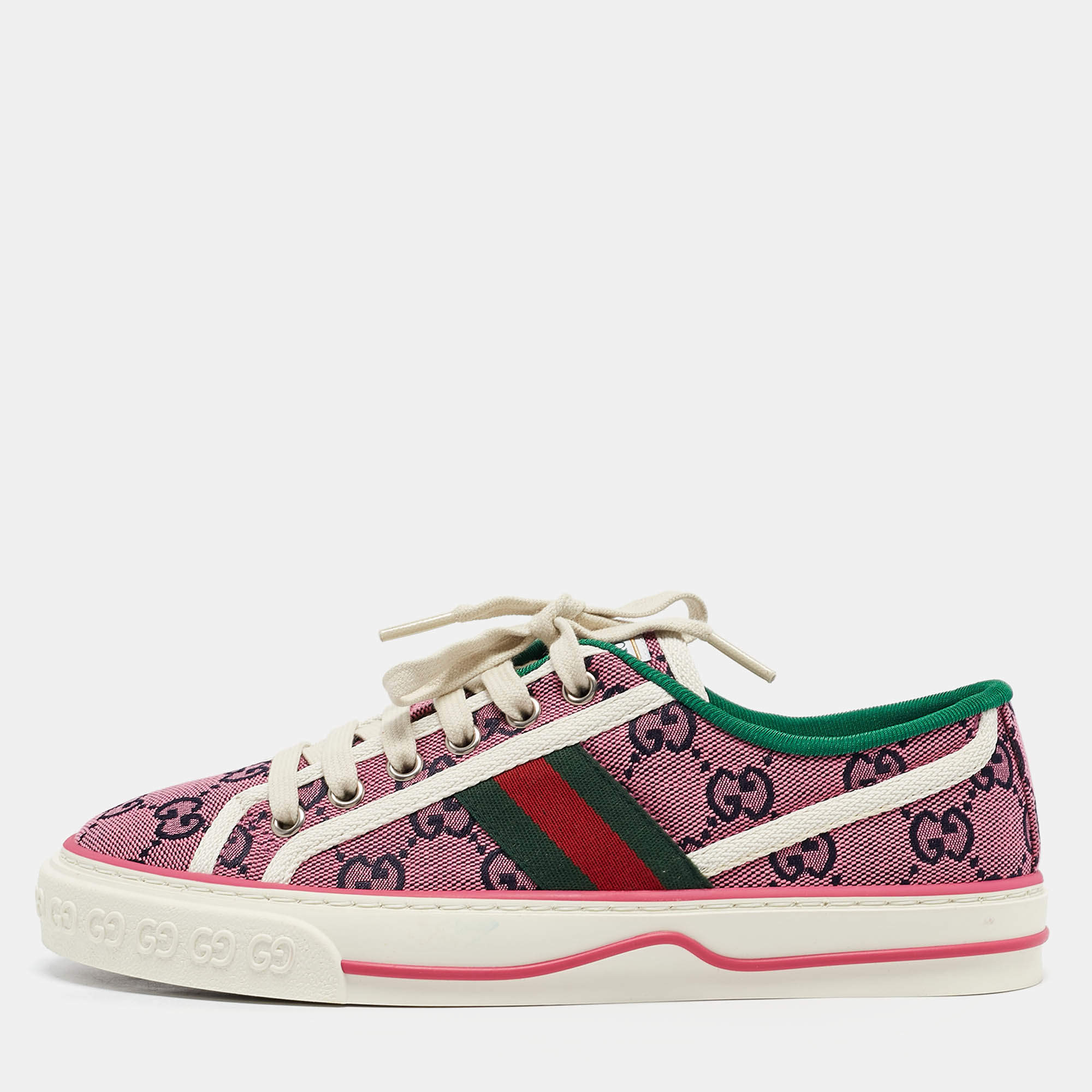 Gucci Pink GG Canvas Tennis 1977 Sneakers Size 36.5