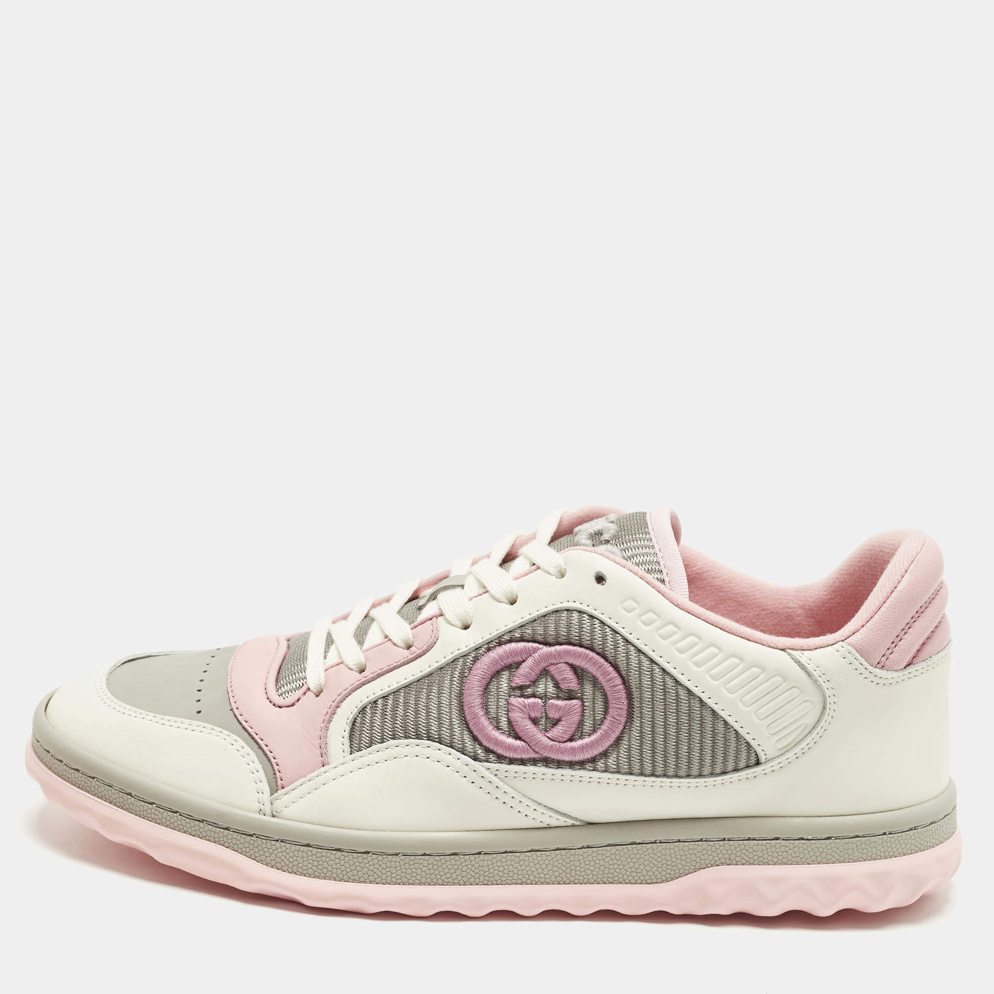 Pre Owned Gucci Mac80 Size 38 Multicolor Leather and Fabric Low Top Sneakers