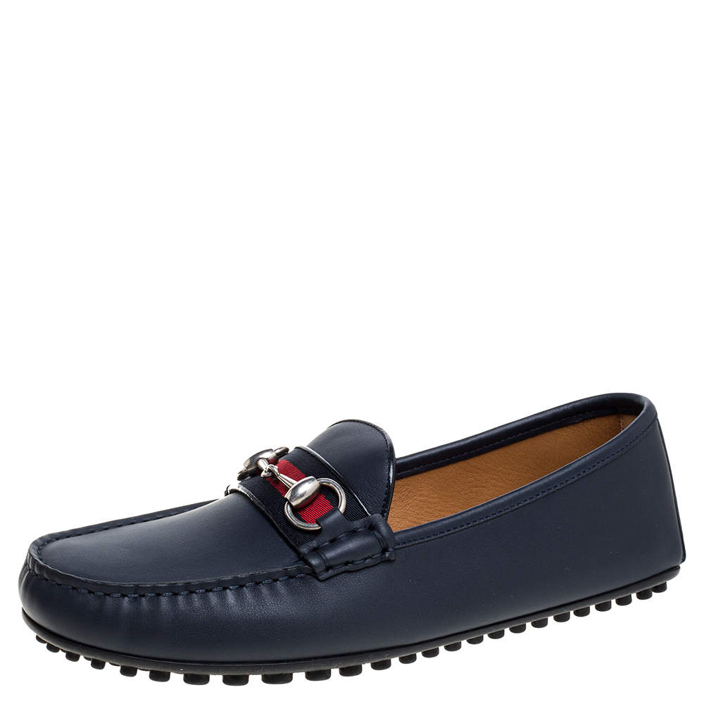 gucci shoes navy blue
