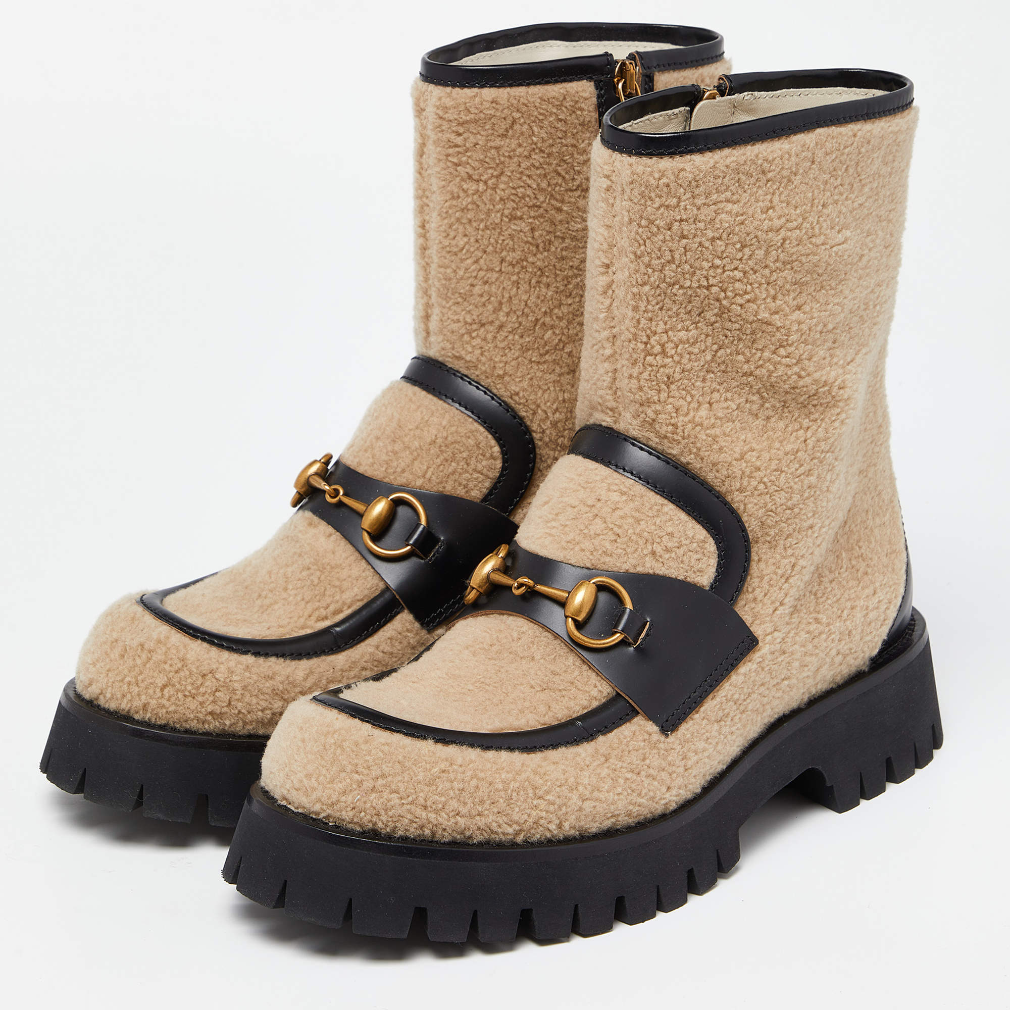 Gucci black cheap bee boots