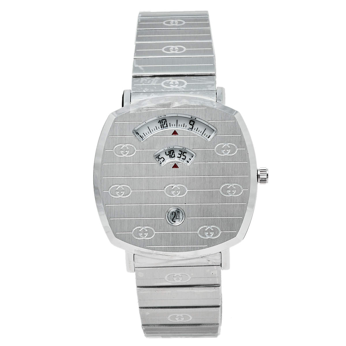 Gucci White Stainless Steel Grip YA157410 Women's Wristwatch 38 mm
