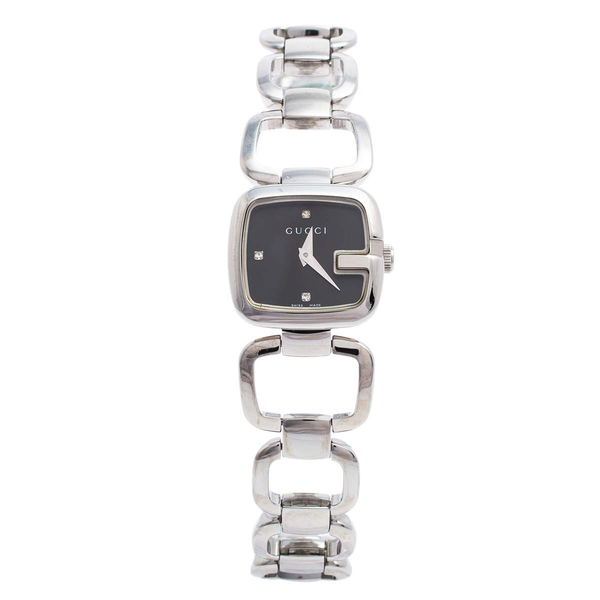 Gucci Black Stainless Steel G-Gucci YA125406 Women's Wristwatch 32 mm