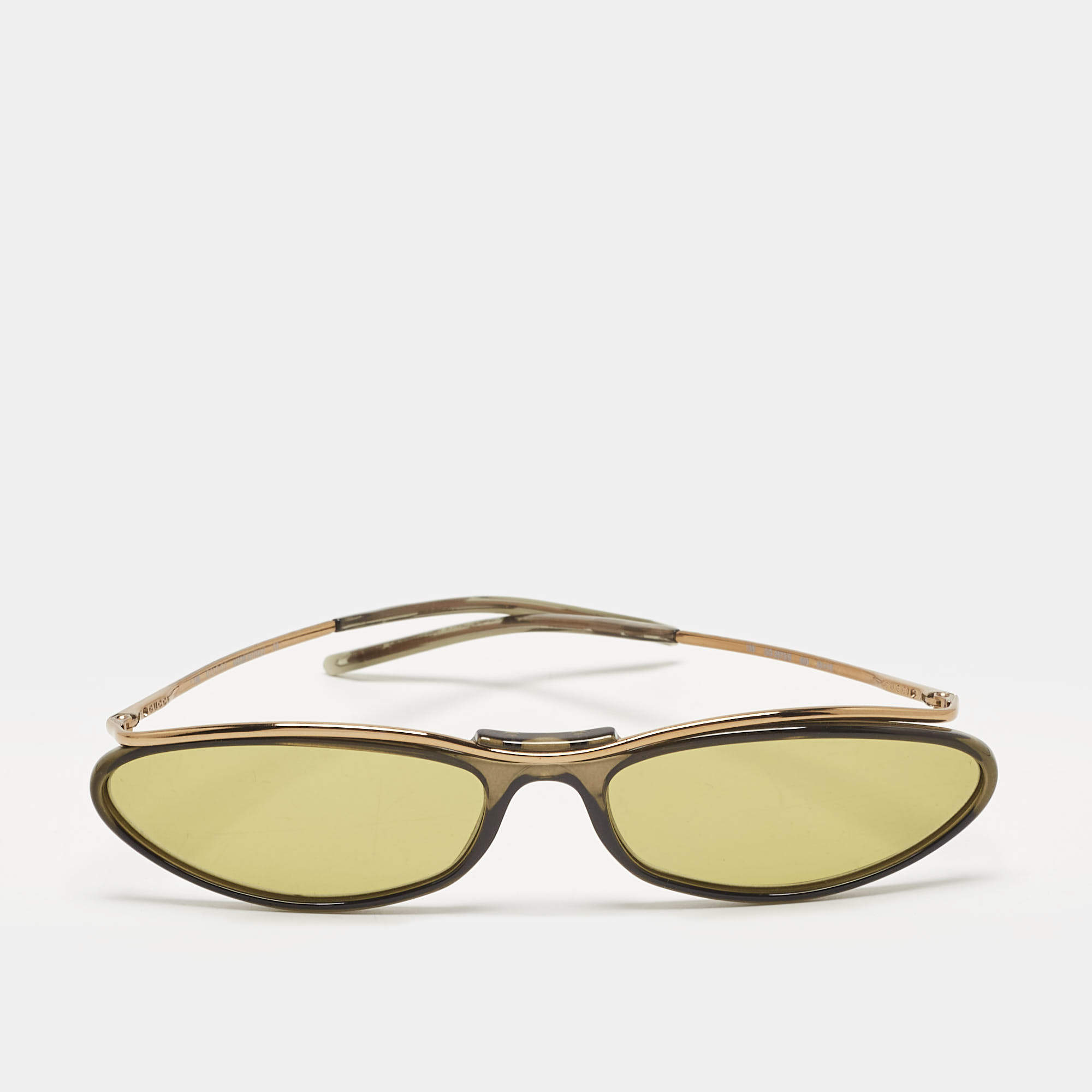 Pre Owned Gucci Green/Black GG2673/S Oval Sunglasses