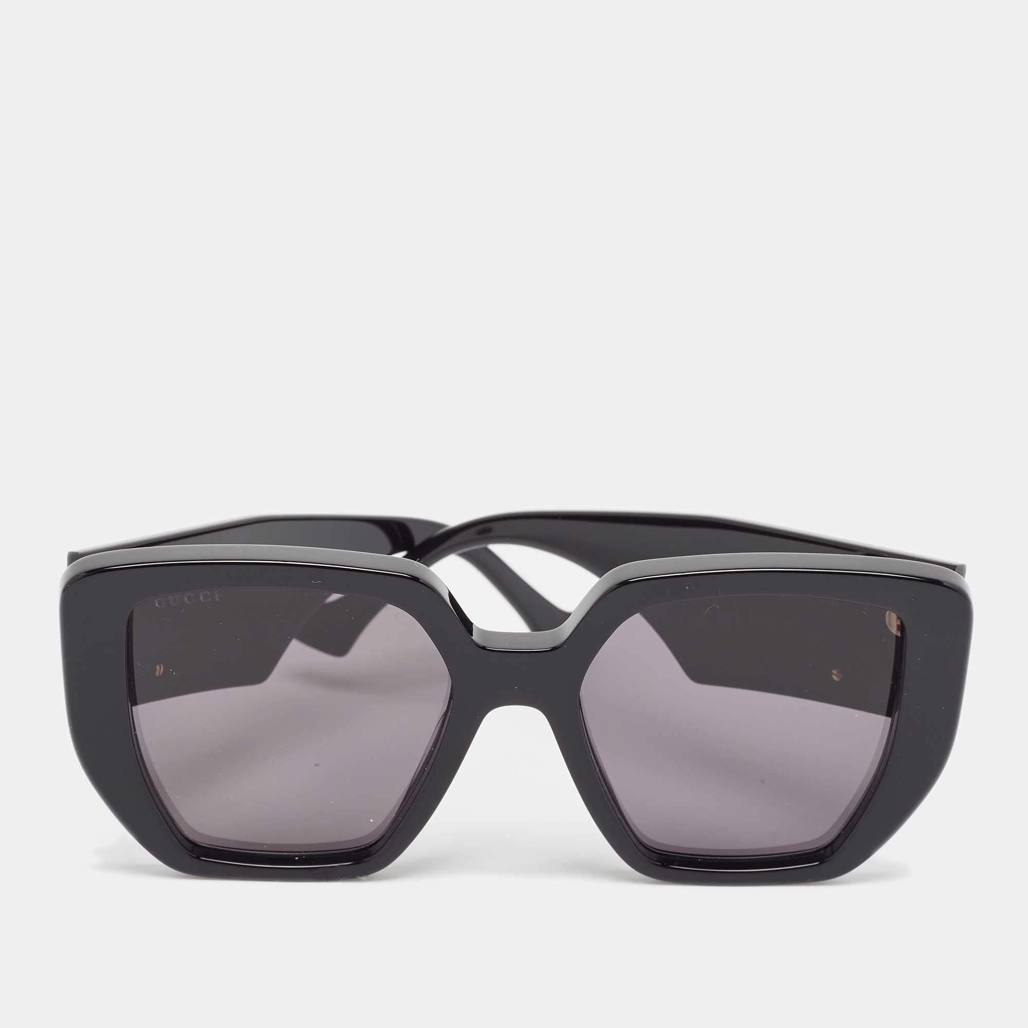 Gucci Black GG0956S Double G Rectangle Sunglasses