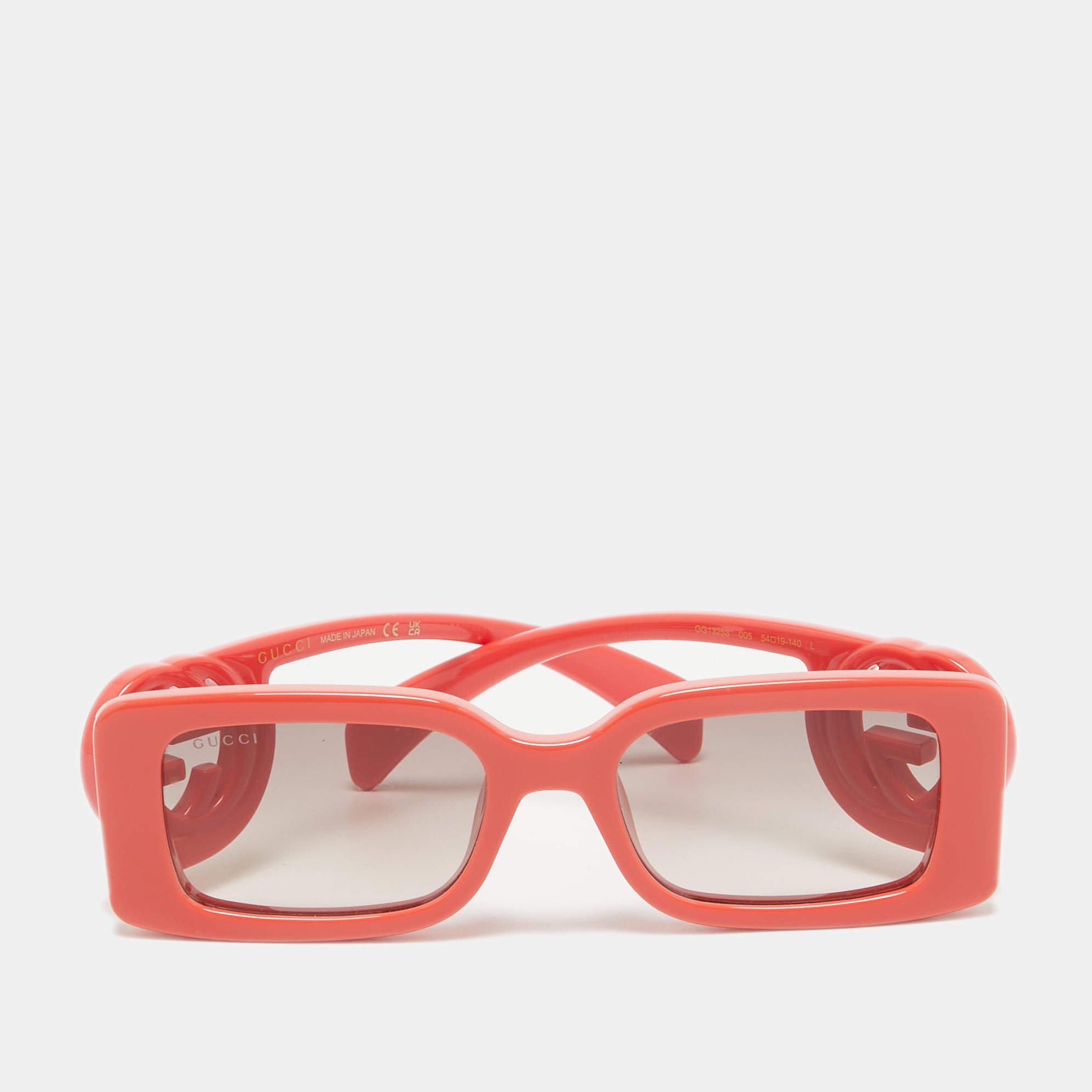 Gucci Coral Orange Gradient GG1325SInterlocking G Rectangular Sunglasses