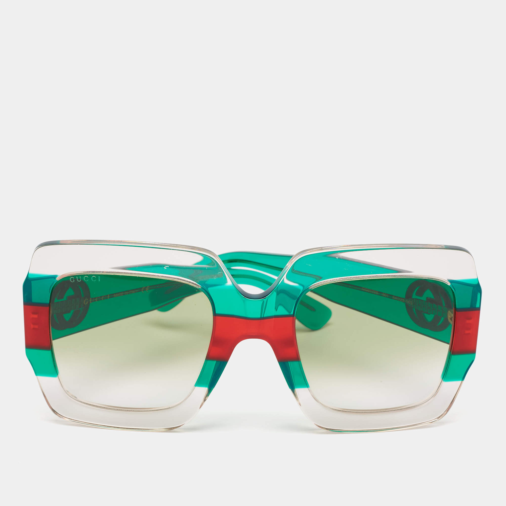 Gucci Green/Red Gradient GG0178S Oversized Sunglasses