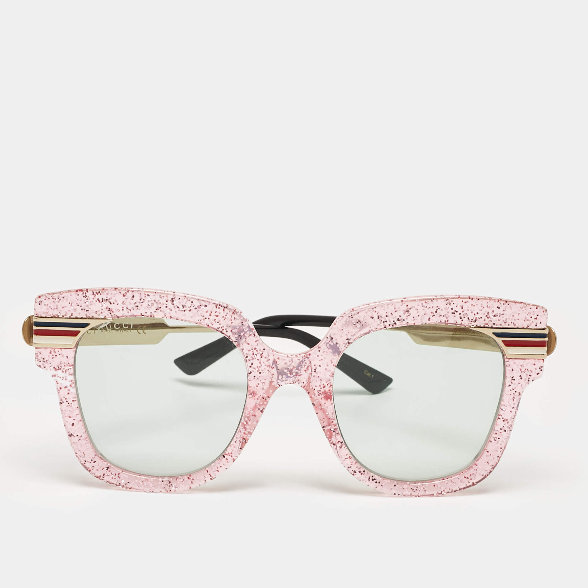 Gucci Pink Glitter/Green GG0281S Oversized Sunglasses