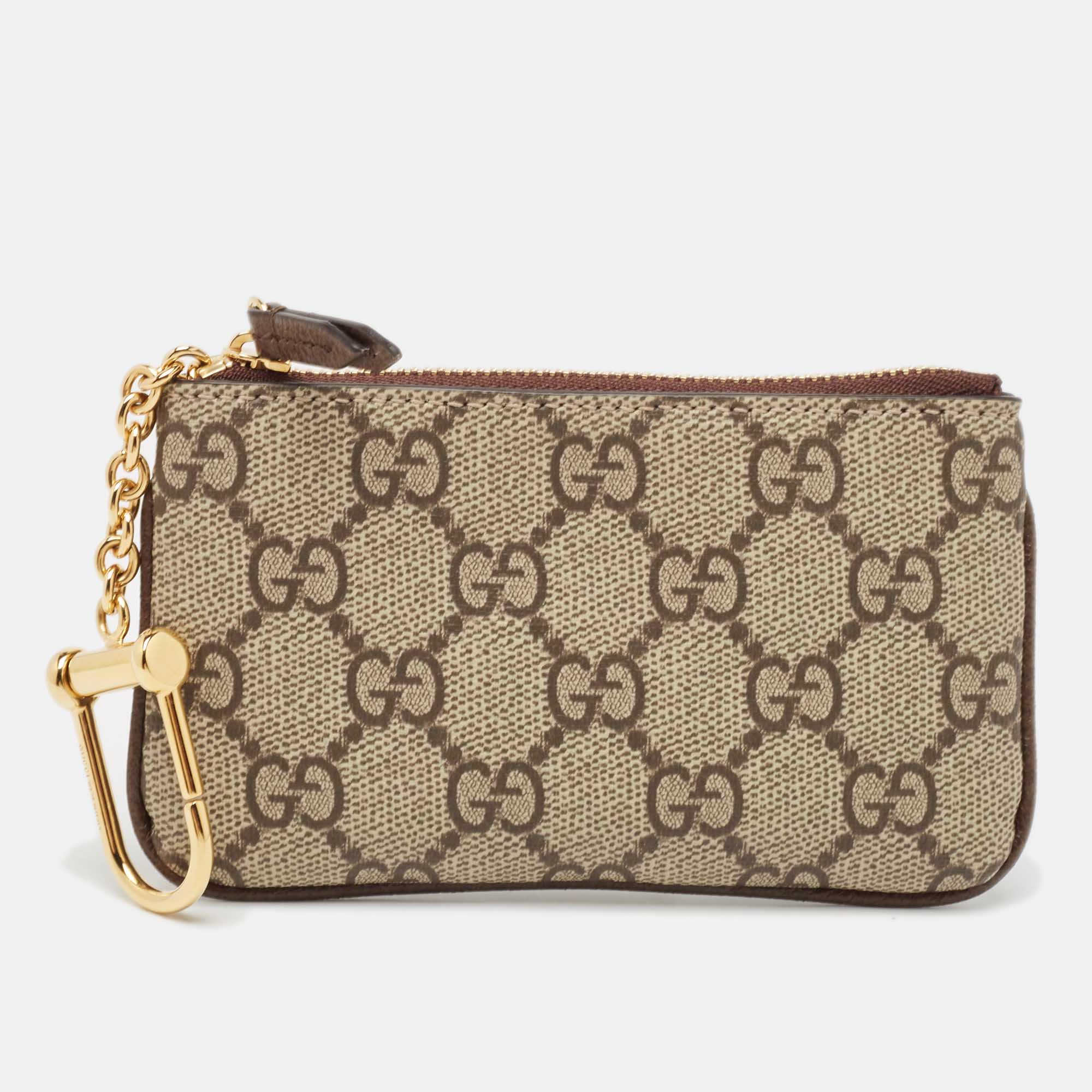 Gucci Beige GG Supreme Canvas Key Case