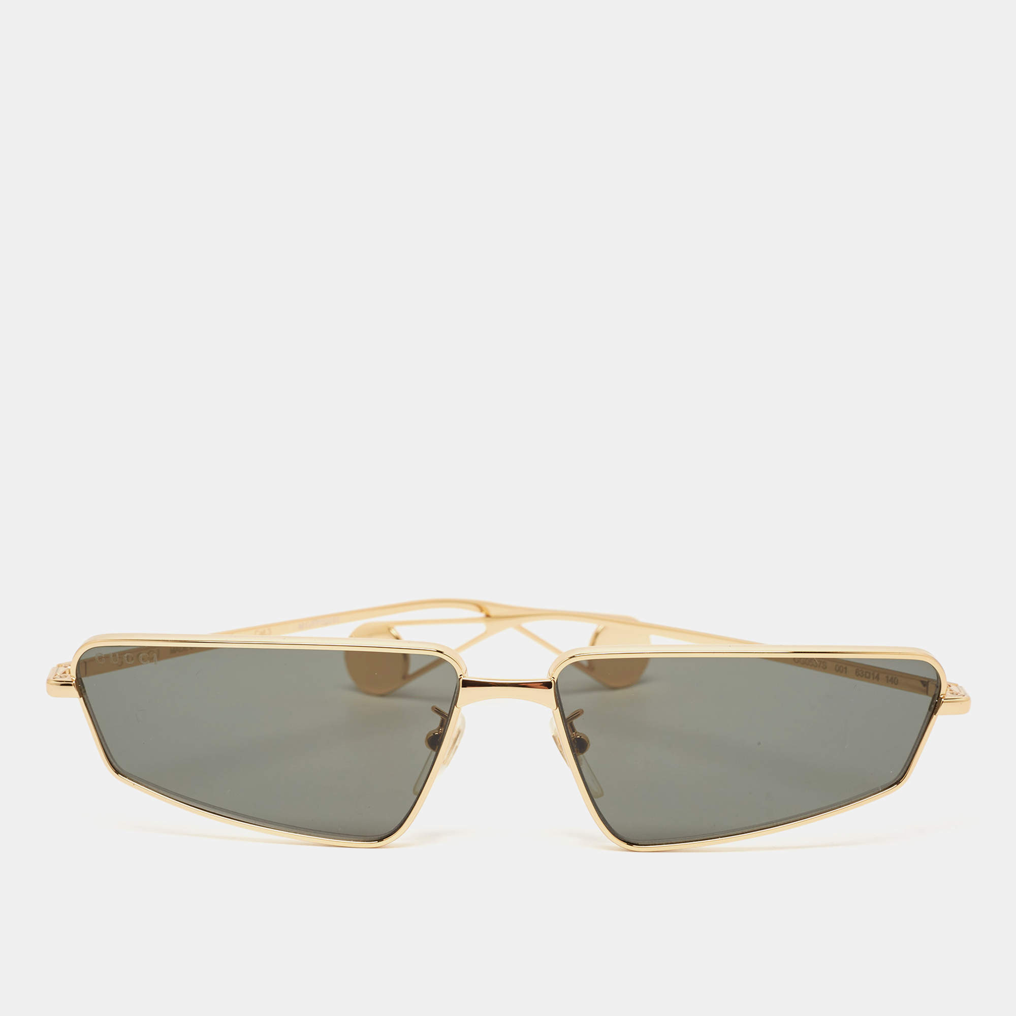 Gucci Black/Gold Tone GG0537S Rectangular Sunglasses