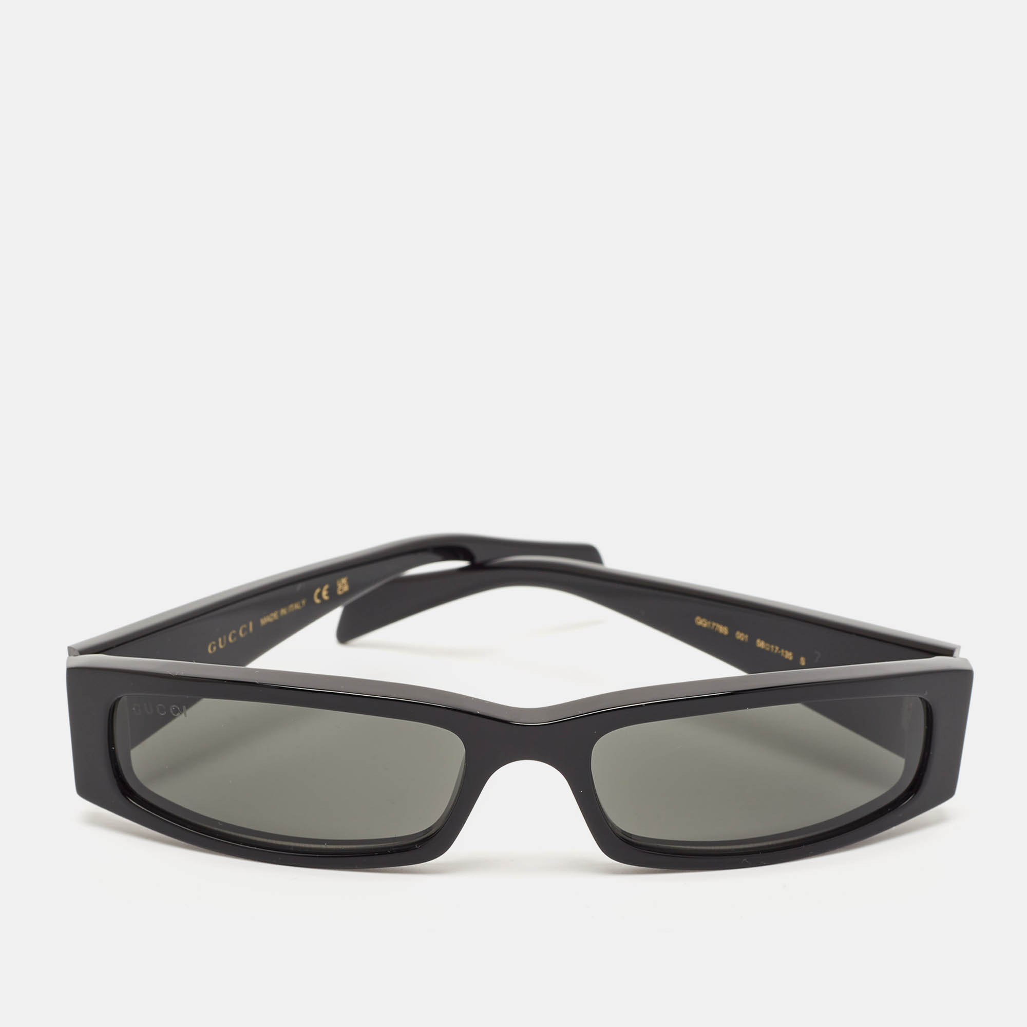 Pre Owned Gucci Black GG1778S Rectangle Sunglasses