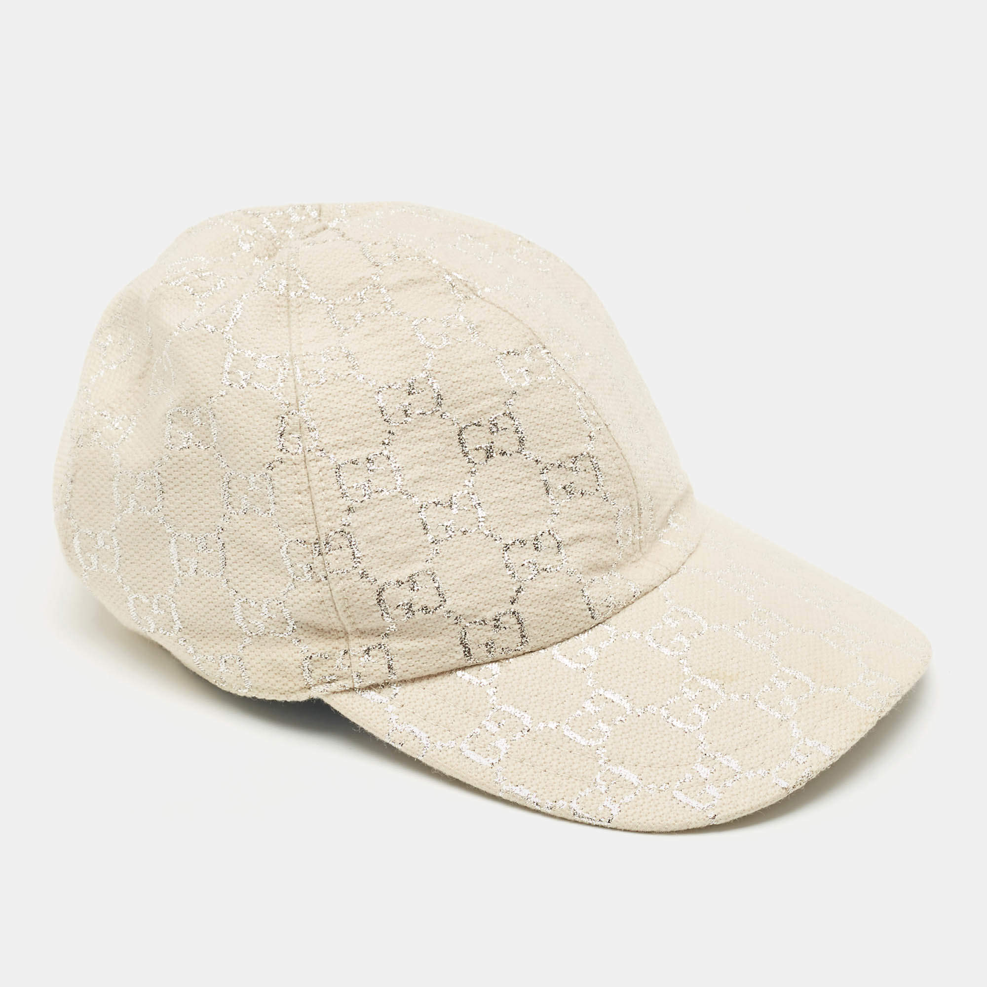 Gucci Beige GG Fabric Baseball Cap M