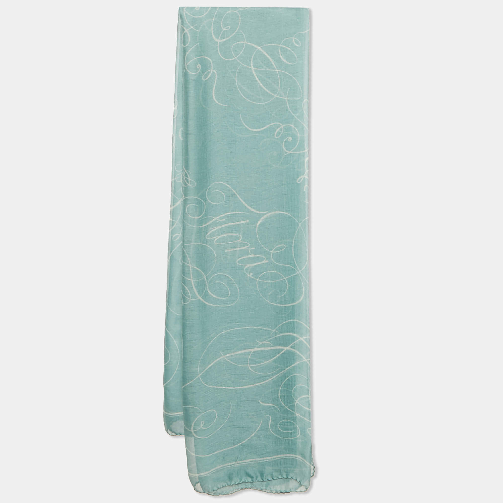 Gucci Blue Printed Silk Square Scarf 