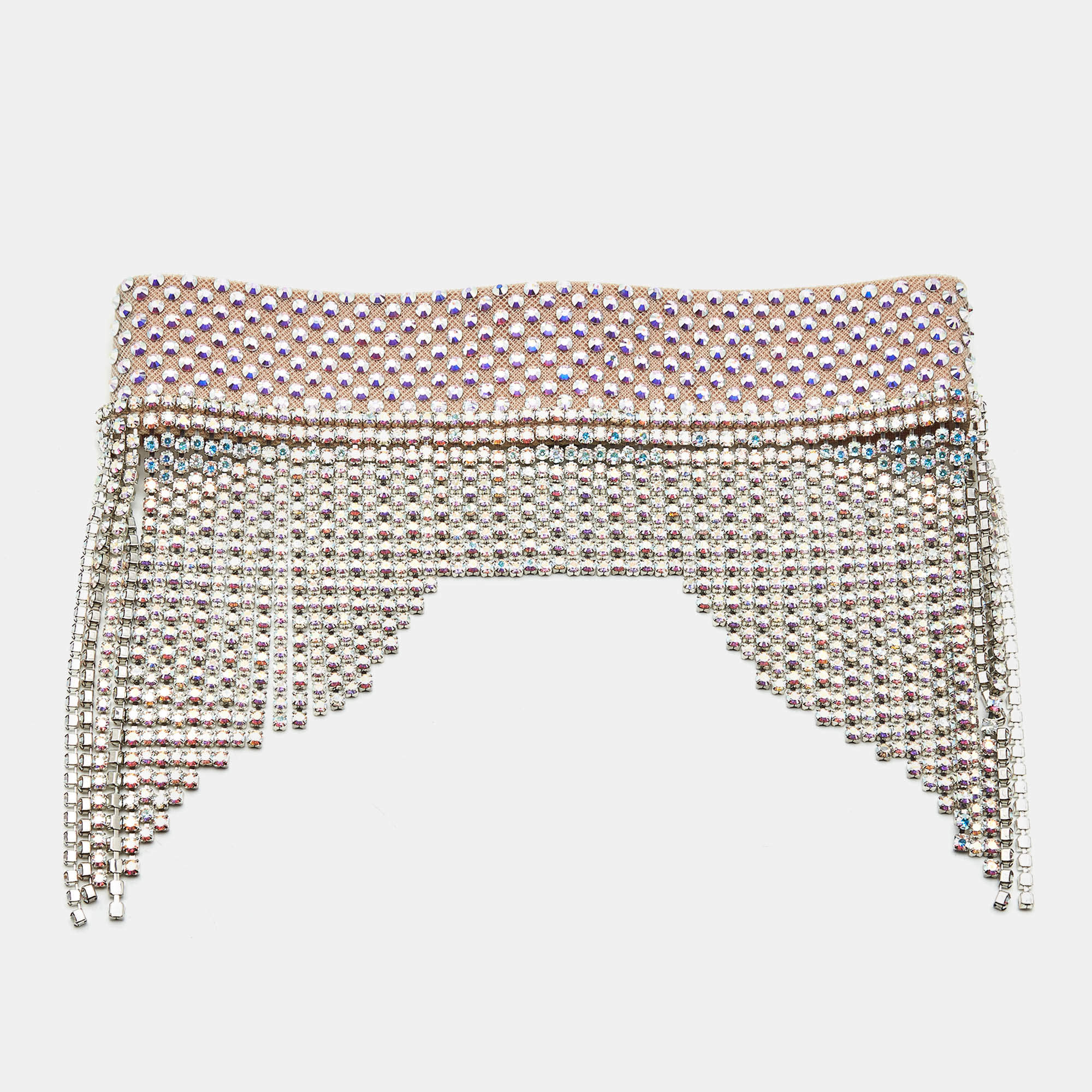 Pre Owned Gucci Metallic Swarovski Crystal Fringed Headband
