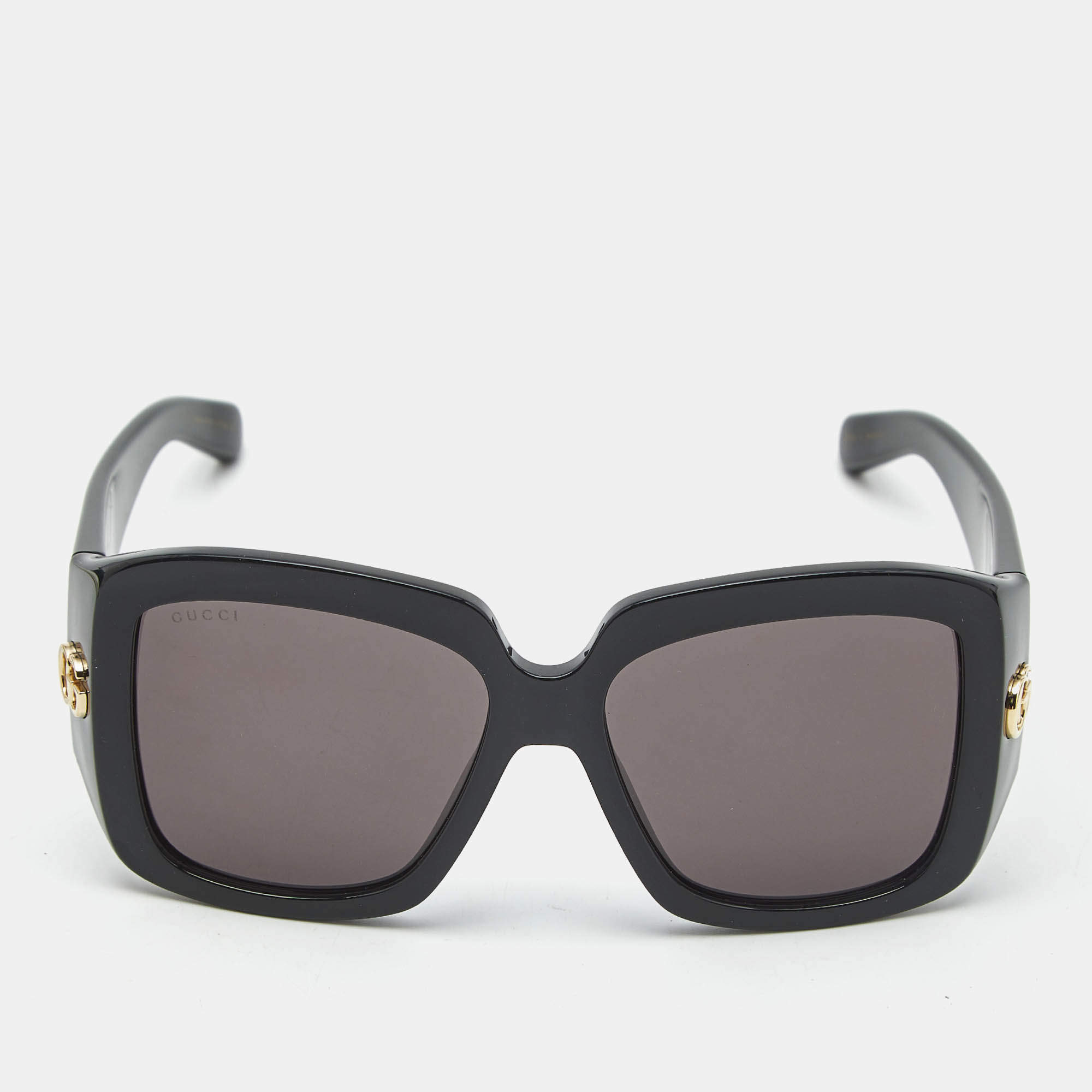 Pre Owned نظارة شمسية غوتشي كبيرة الحجم GG1402إس سوداء