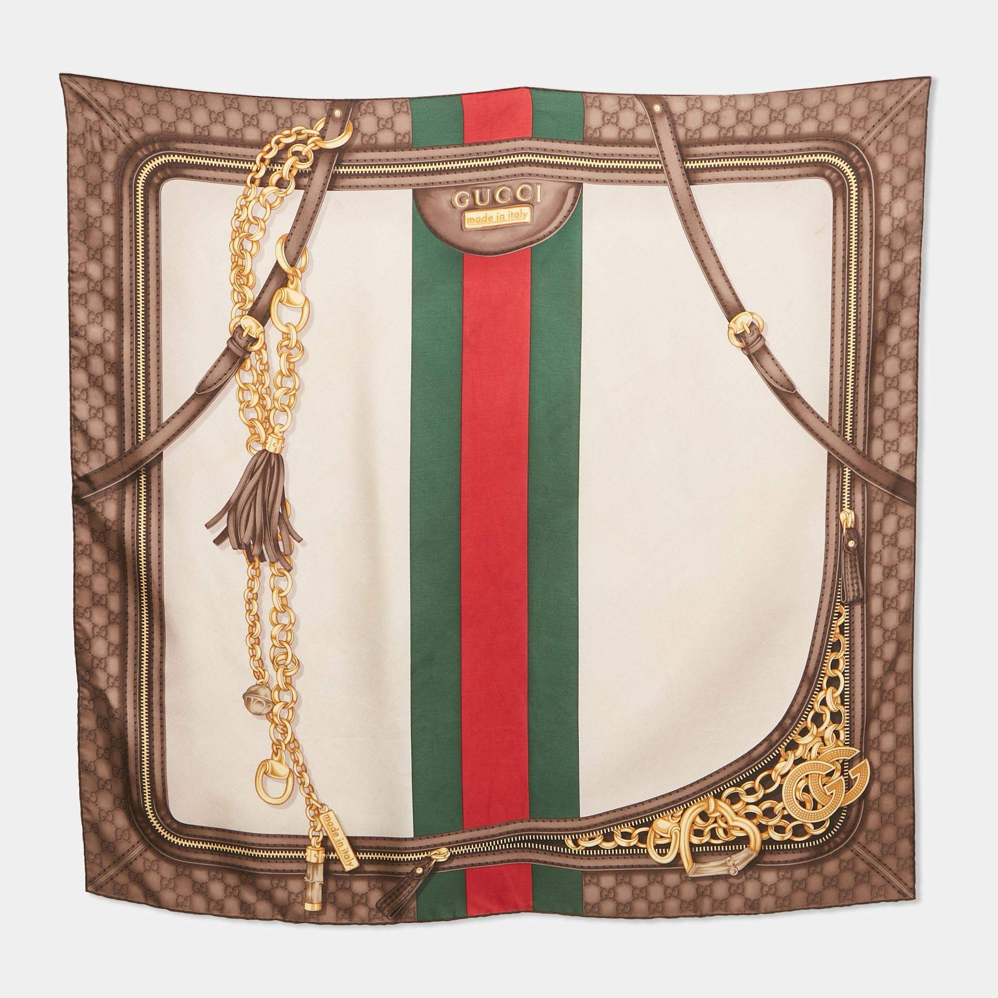 Pre Owned Gucci Multicolor GG Print Silk Square Scarf