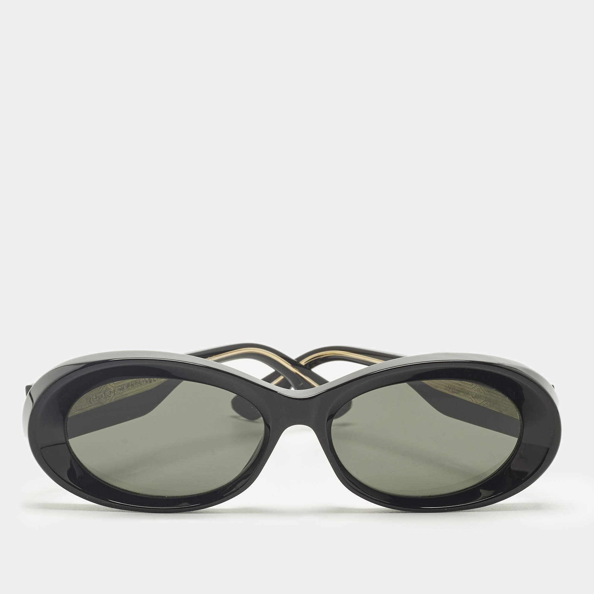 مملوكة مسبقًا نظارة شمسية غوتشي GG1527S بيضاوية إطار أسود