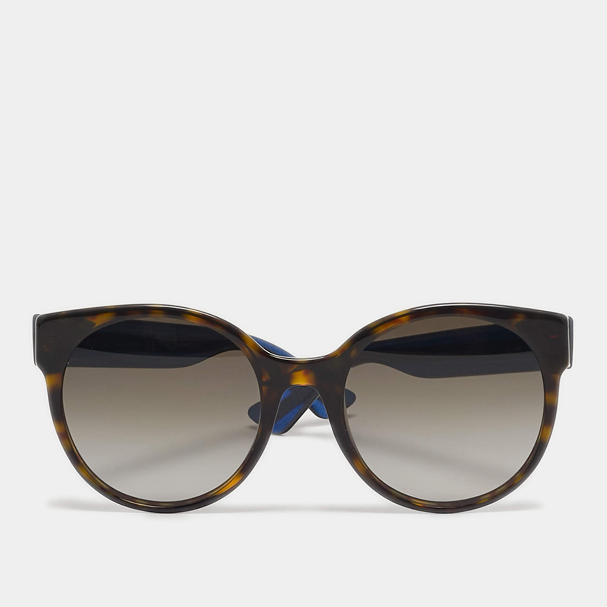 مملوكة مسبقًا Gucci Black/Blue Gradient GG0035S Round Sunglasses