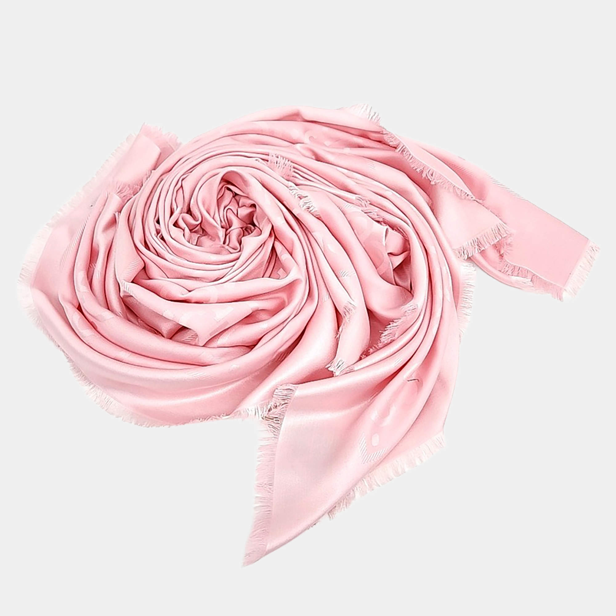 Pre Owned شال ووشاح حرير زهري قوتشي