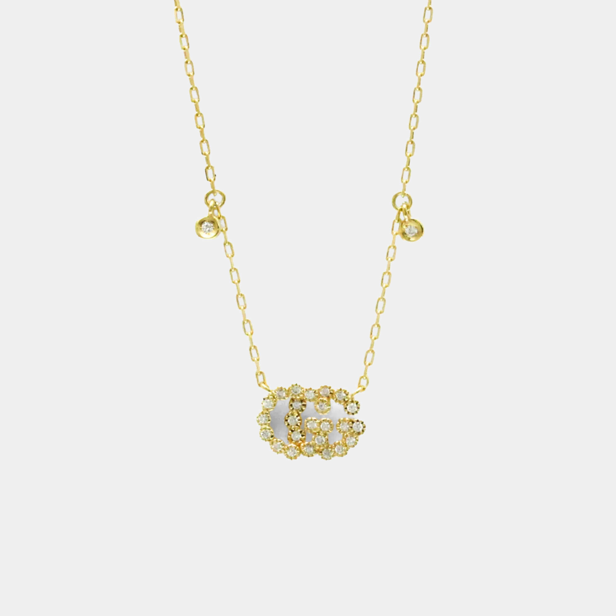 مملوكة مسبقًا Gucci GG Diamond Necklace Yellow Gold 18K Diamond Pendant Necklace Gold