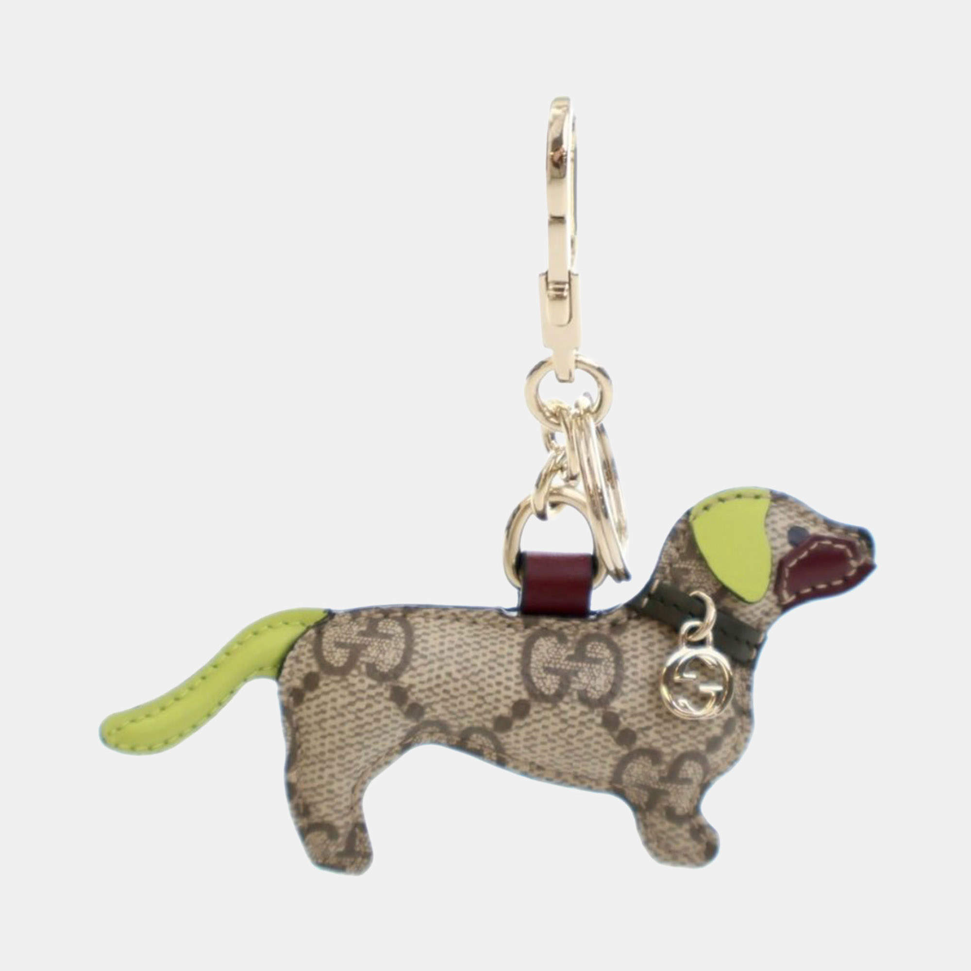 Pre Owned Gucci GG Supreme Dog-Shaped Bag Charm