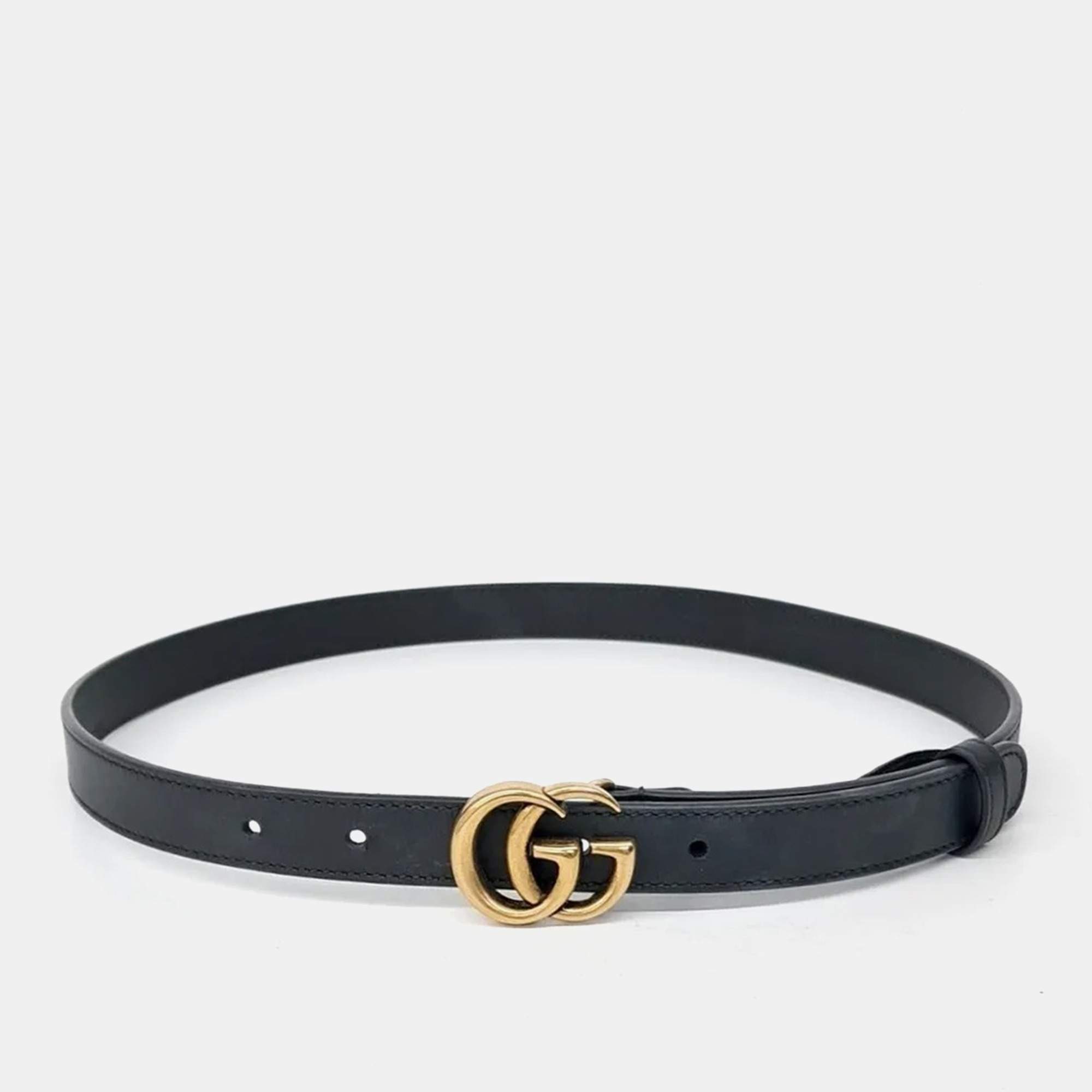 Pre Owned Gucci Leather Marmont Belt 