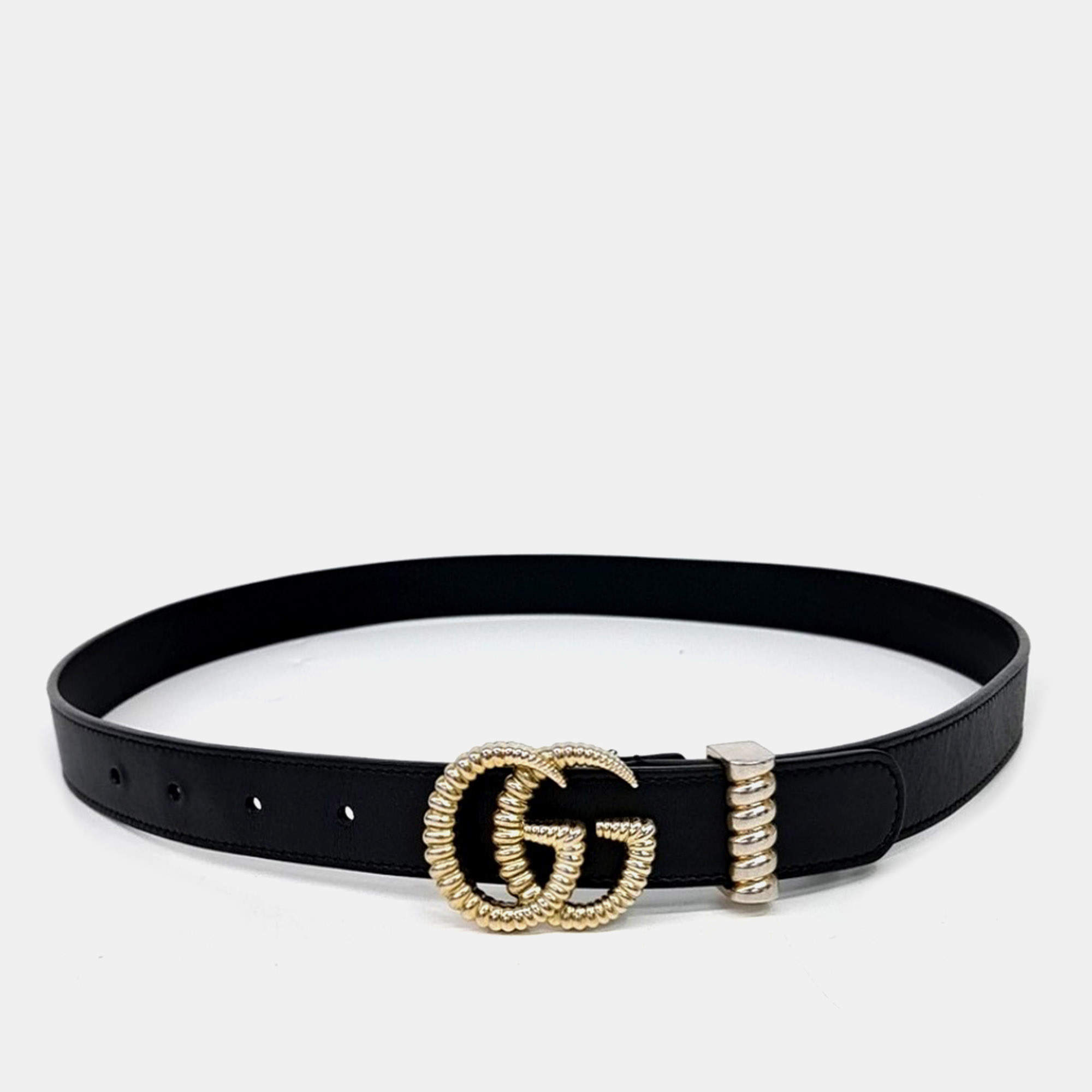 Pre Owned Gucci Torsion Double G Belt (524103)