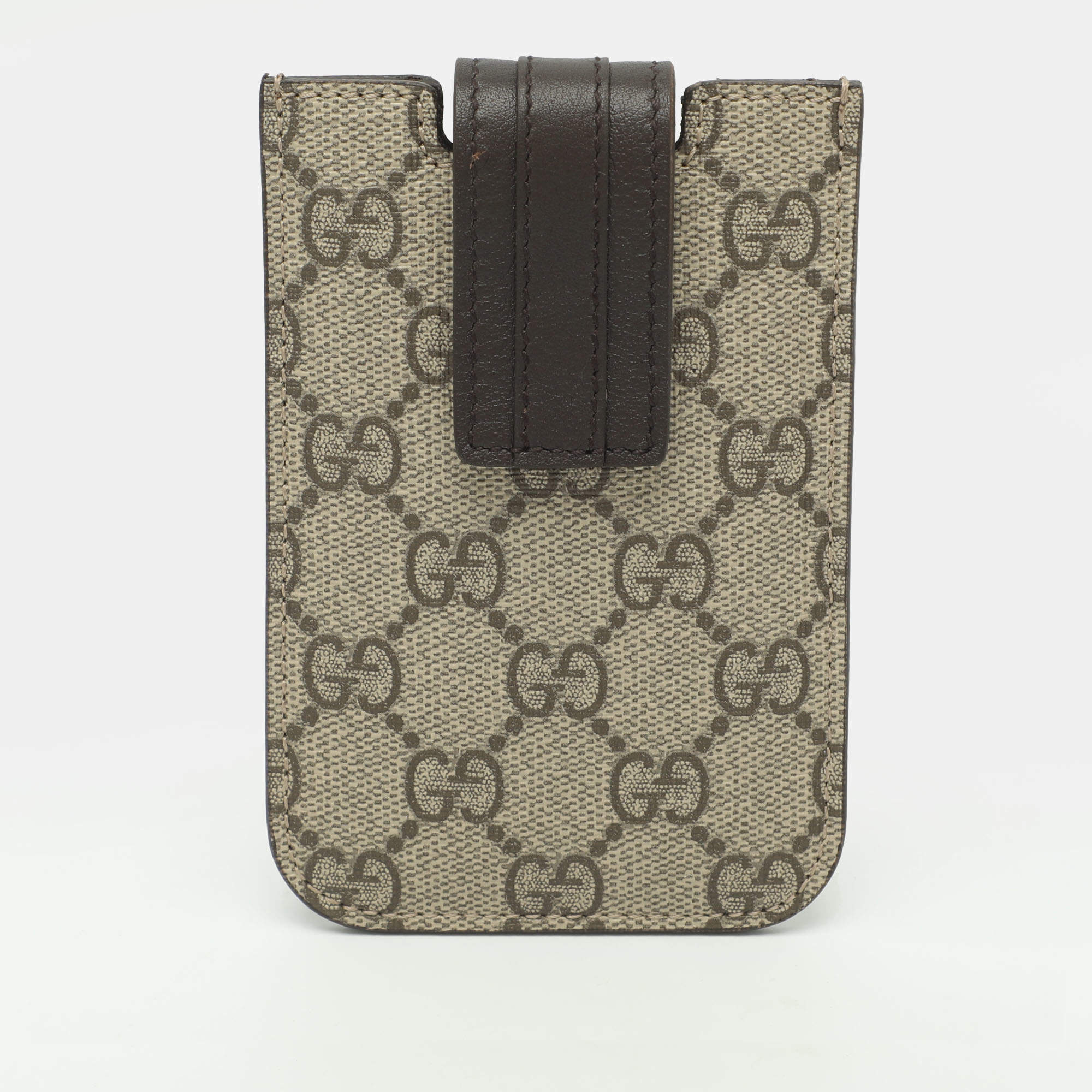 مملوكة مسبقًا Gucci Brown/Beige GG Supreme Canvas and Leather iPhone Touch Case