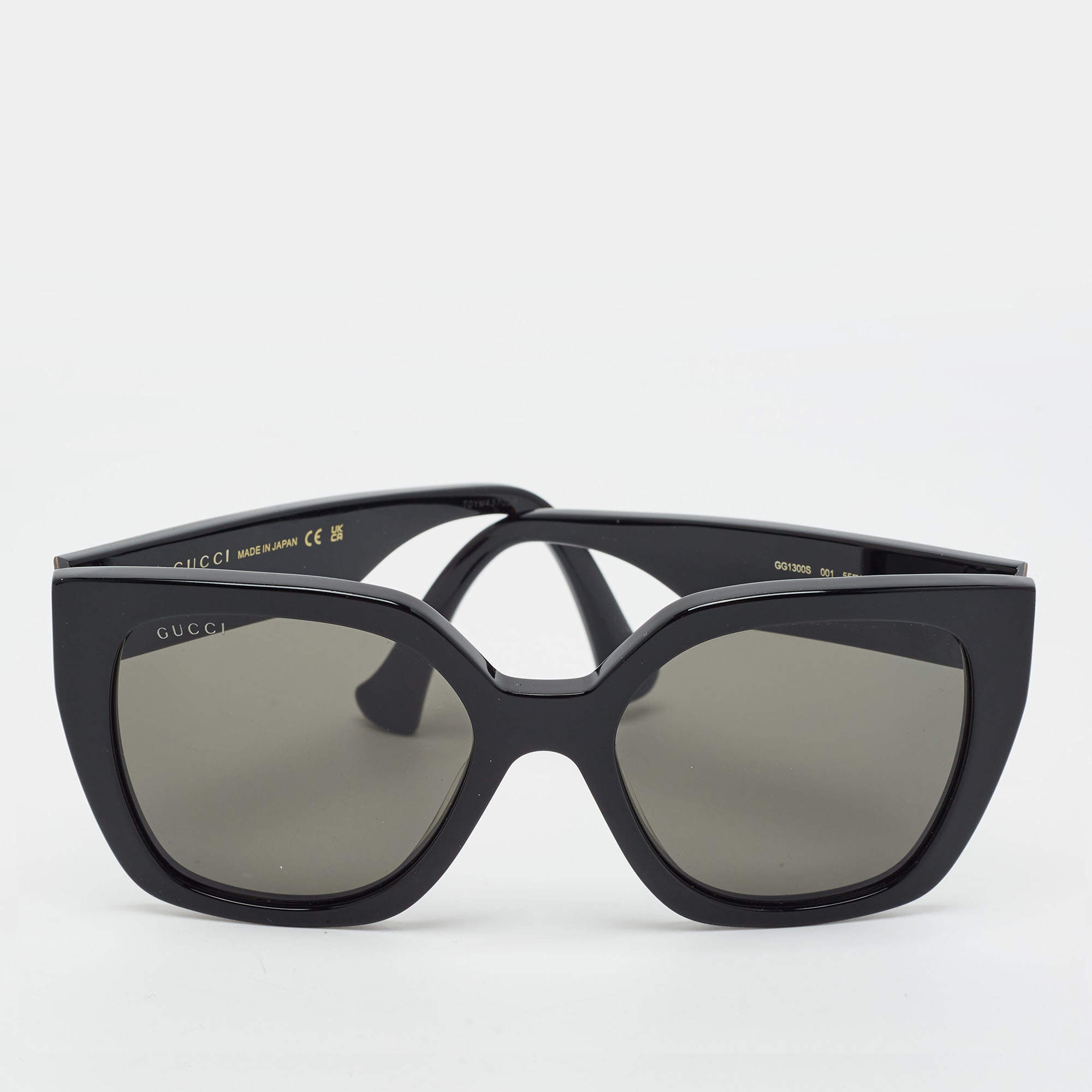 Pre Owned Gucci Black GG1300S Interlocking G Butterfly Sunglasses