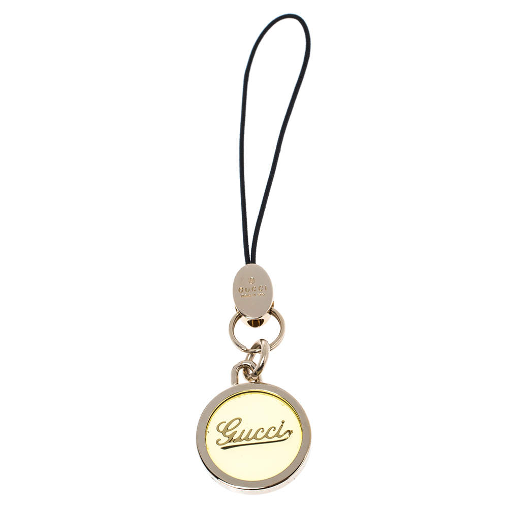 Gucci Logo Gold Tone Cell Phone Charm
