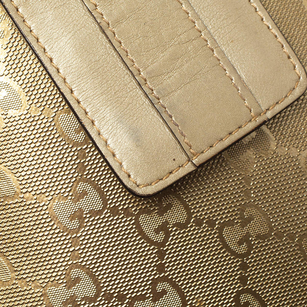Gucci Gold GG Imprime Leather Flap iPad Case Gucci | The Luxury Closet