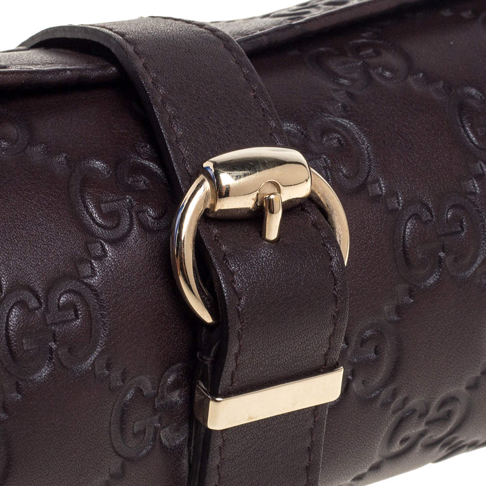 Gucci Dark Brown Guccissima Leather Watch Case