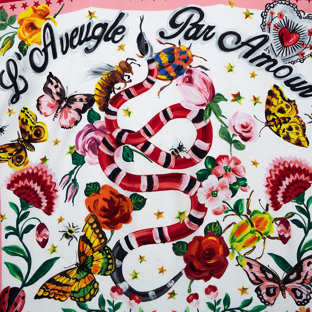 Gucci L'Aveugle Par Amour fashion Scarf Made in Italy