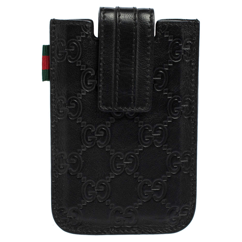 Gucci Black Guccissima Leather Leather iPhone Case