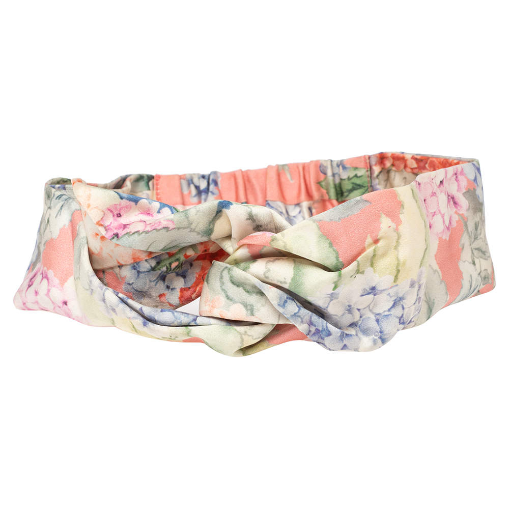 Gucci Floral Printed Front Knotted Silk Headband