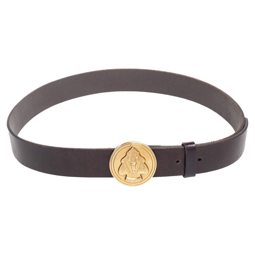 مملوكة مسبقًا Gucci Dark Brown Leather Hysteria Buckle Belt 90CM