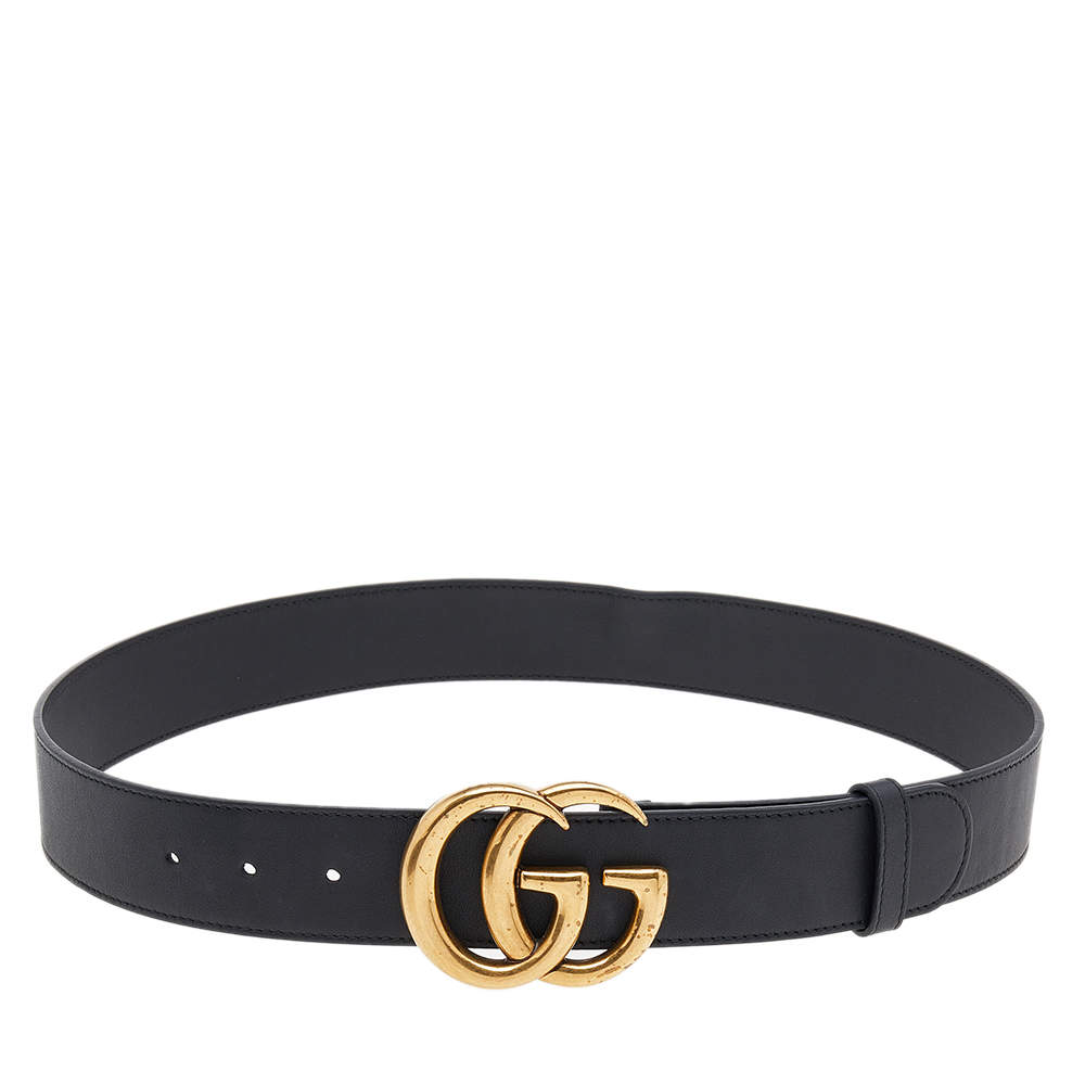 Gucci Black Leather GG Maramont Buckle Belt 85CM Gucci | The Luxury Closet