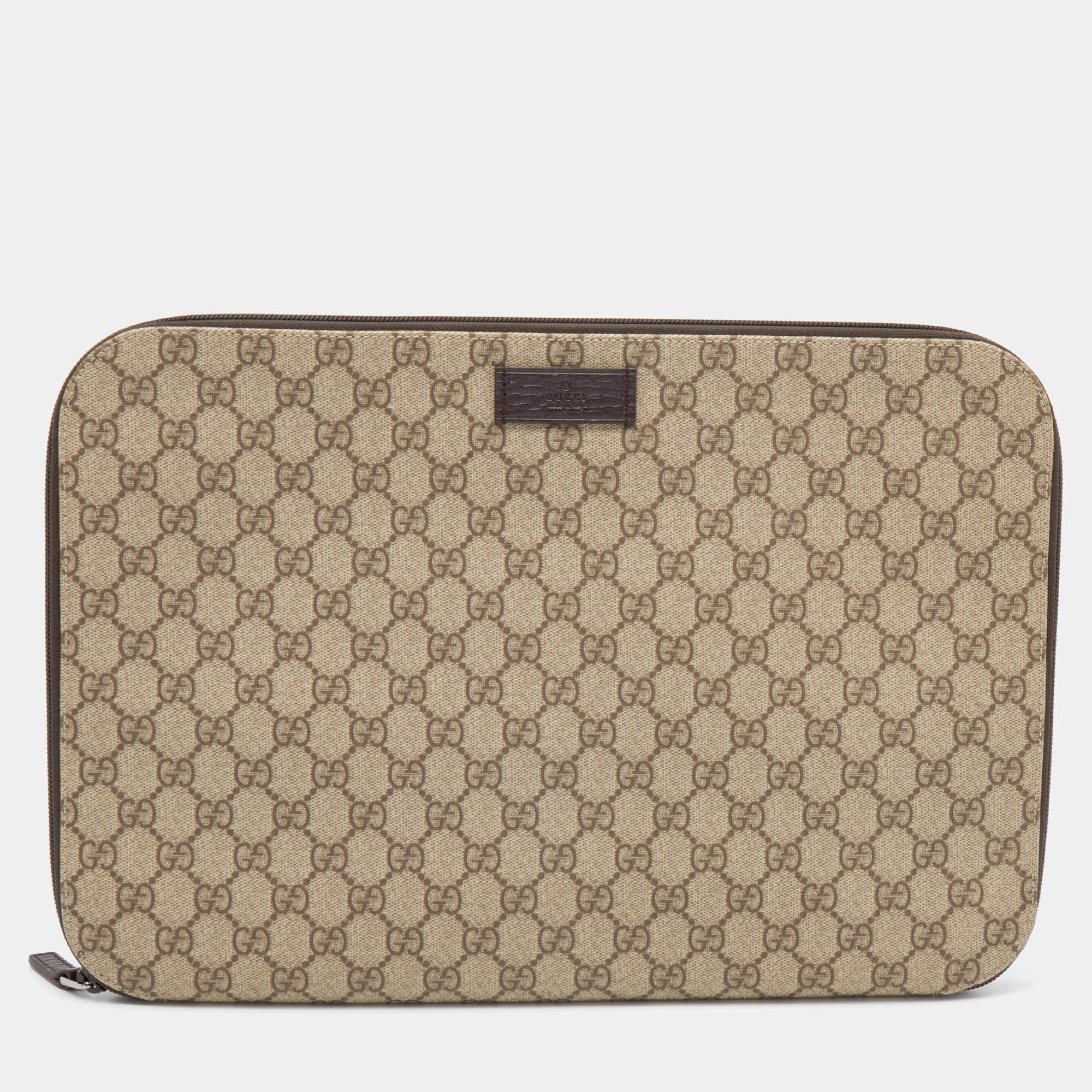 Gucci Beige/Ebony GG Supreme Canvas Portfolio