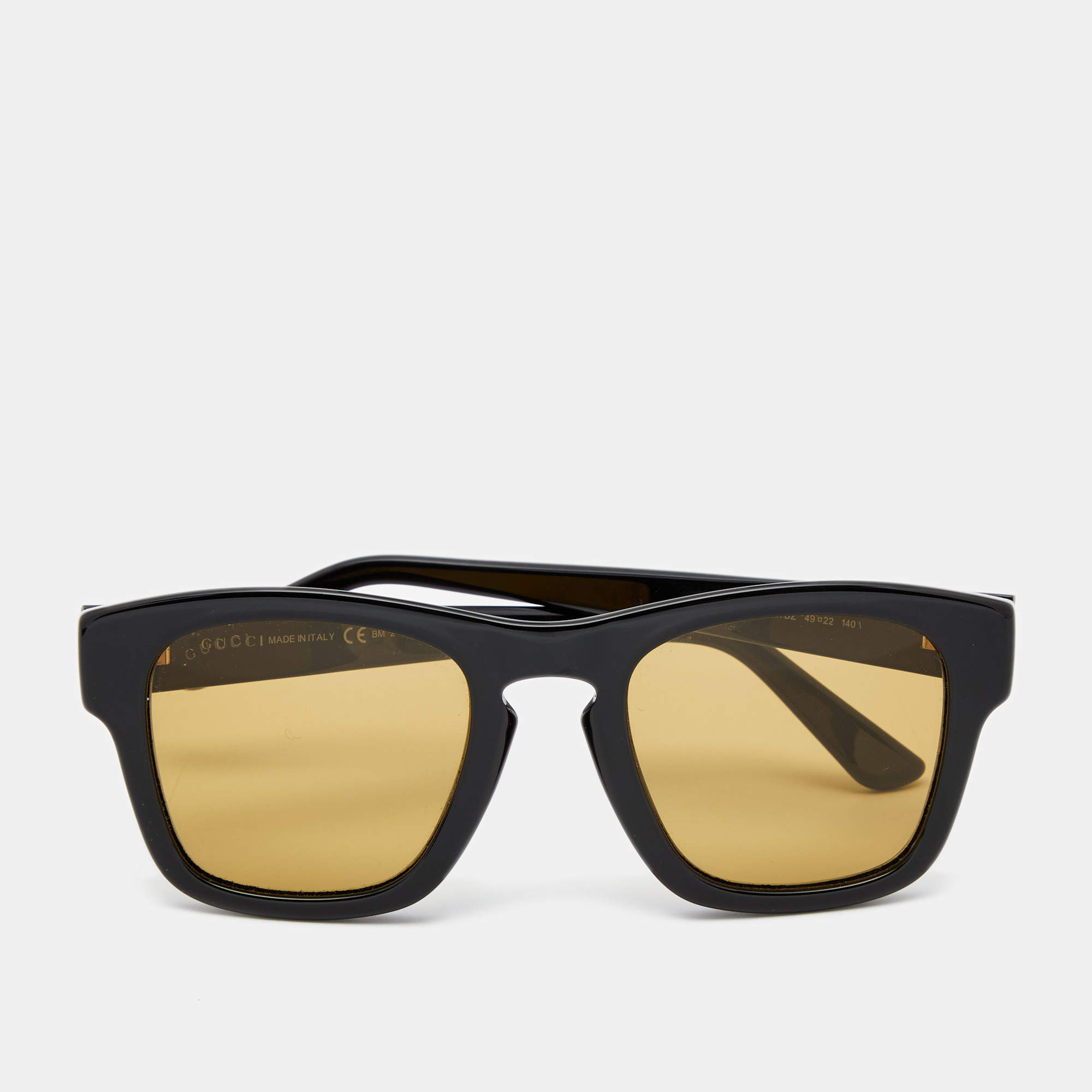 Pre Owned Gucci Black/ Yellow GG 3791/S Square Sunglasses
