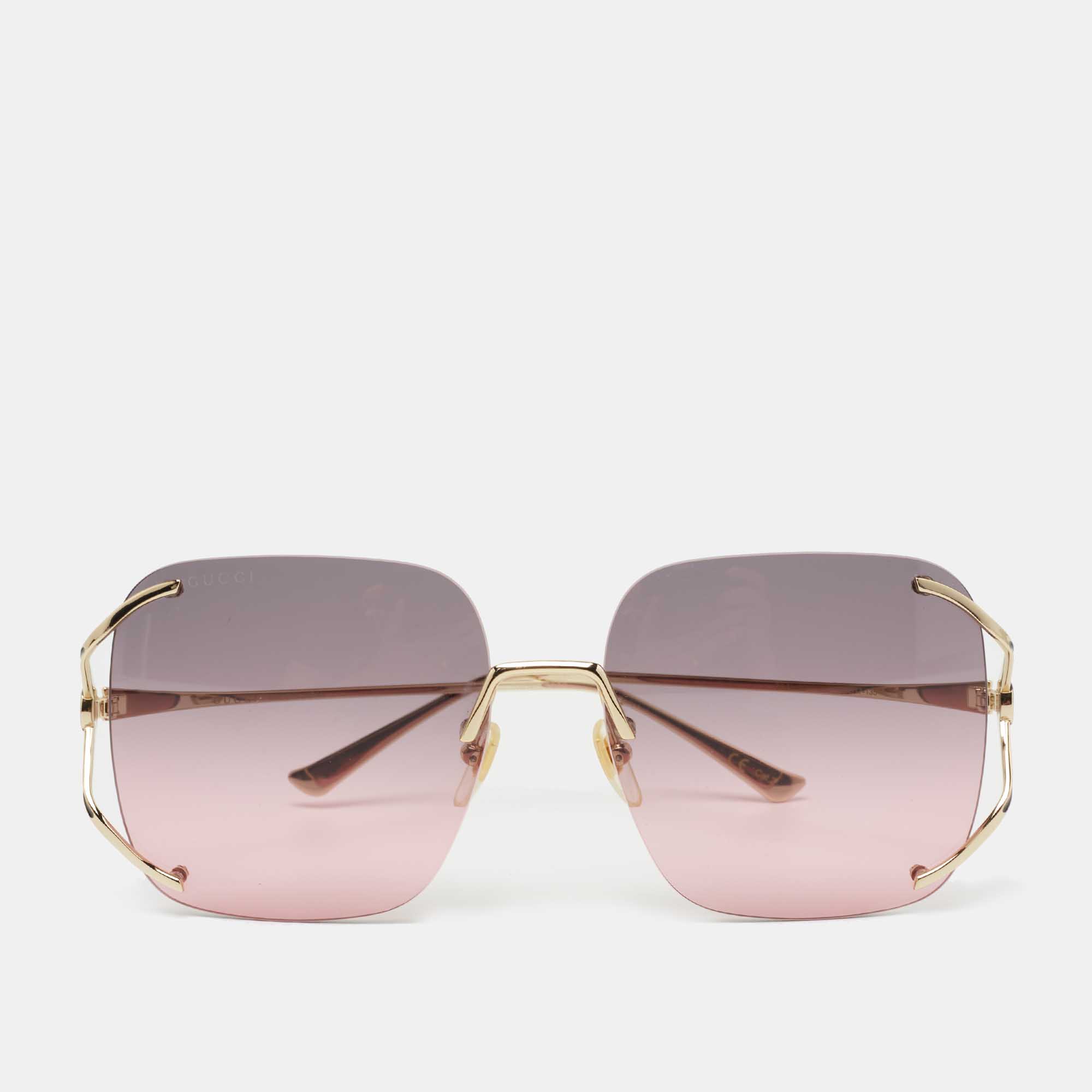 Gucci Pink GG0646S Gradient Square Sunglasses