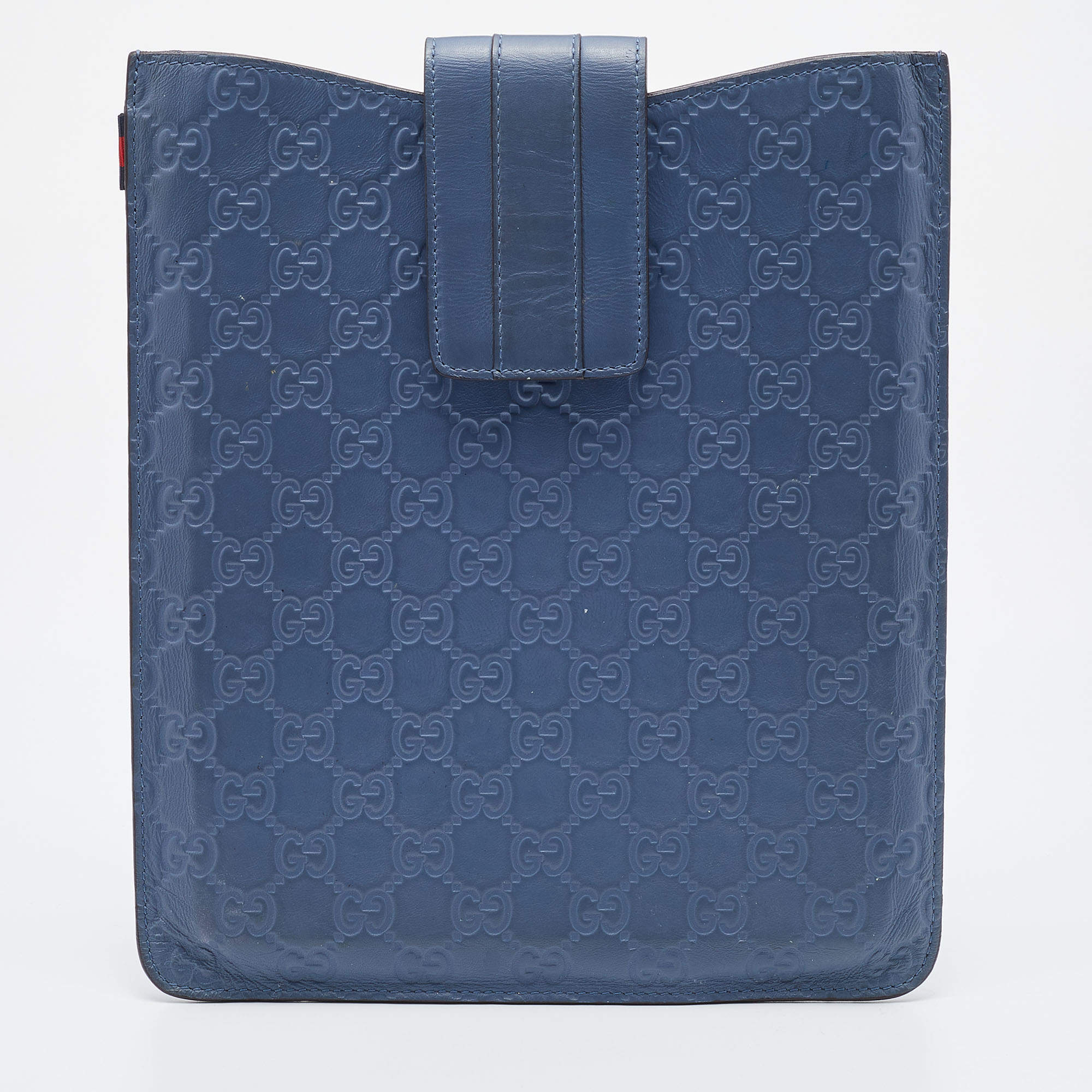Gucci Blue Guccissima Leather iPad Case