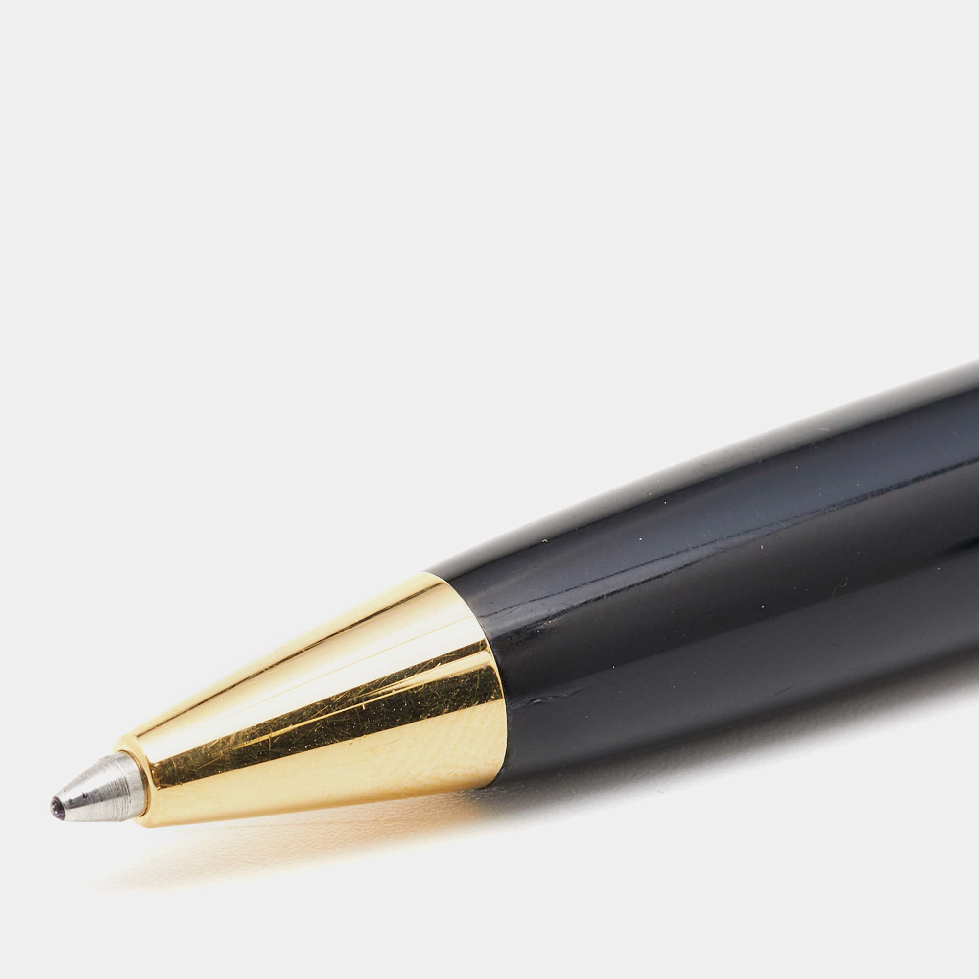 Gucci GG Black Lacquer Gold Tone Ballpoint Pen Gucci