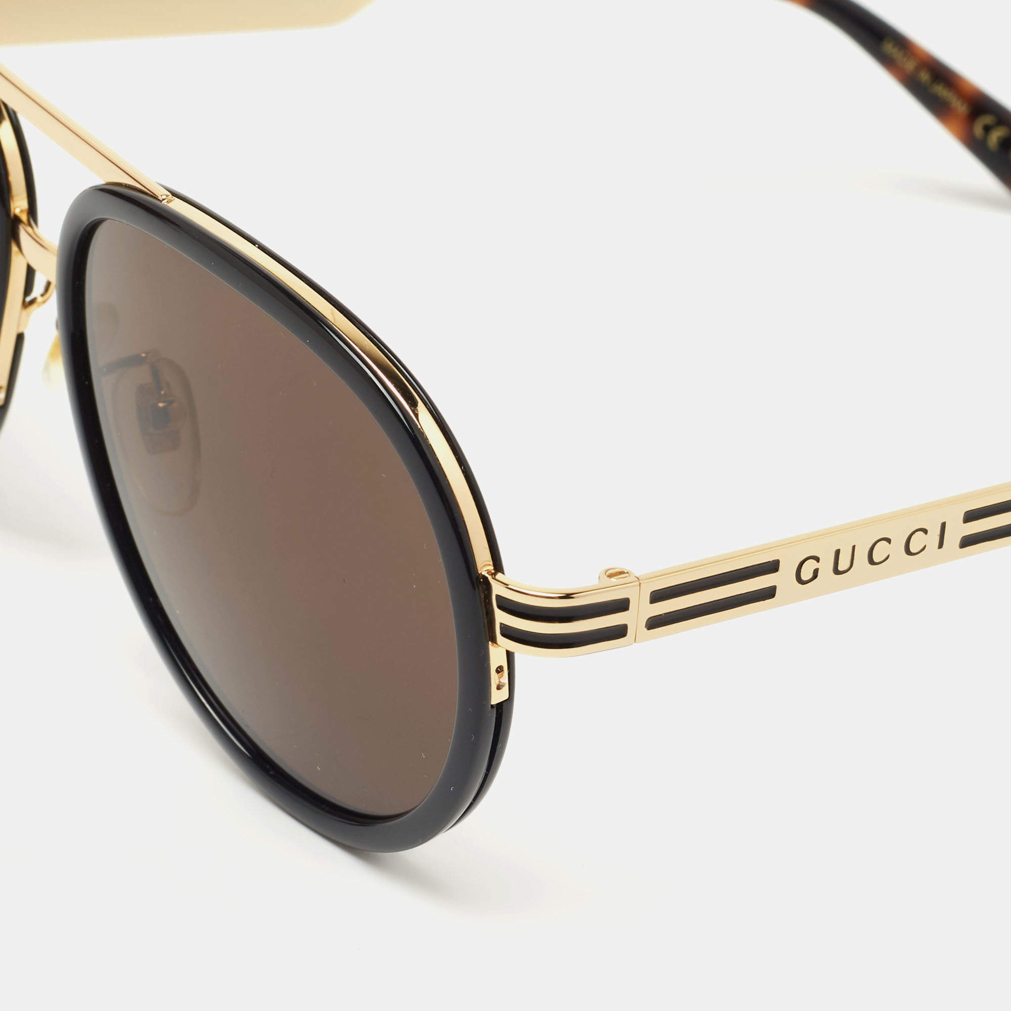 Gucci Black/Gold GG0982S Framed Aviator Sunglasses Gucci | TLC