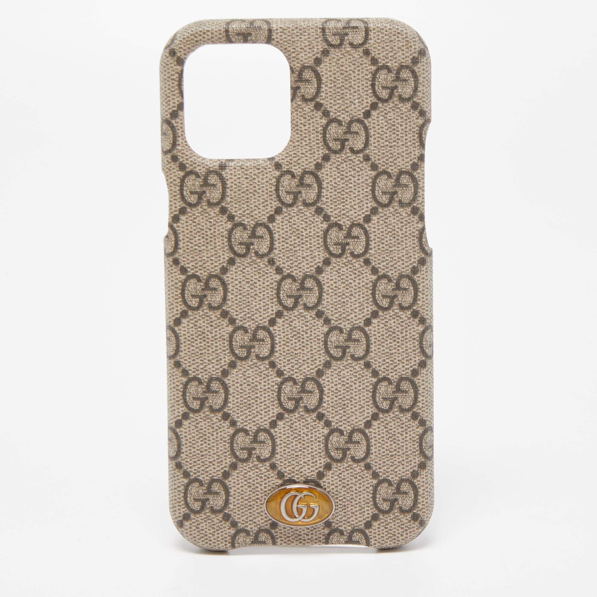 Gucci Beige GG Supreme Canvas Ophidia iPhone 12 Pro Max Cover