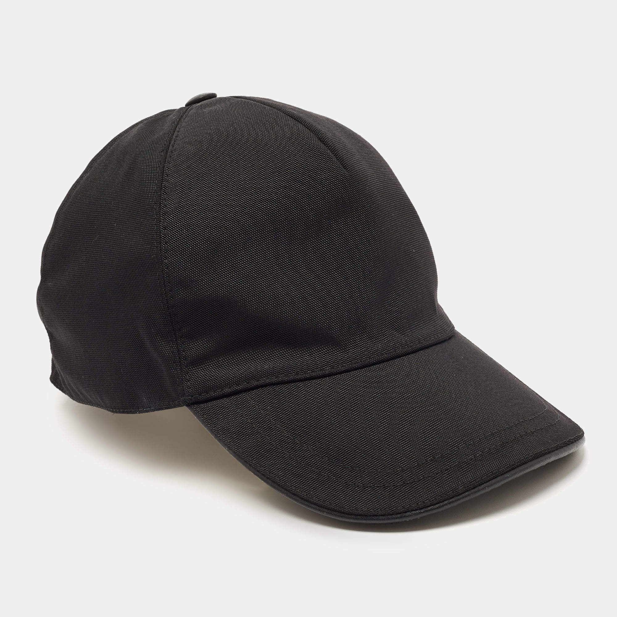 Gucci Black Canvas Baseball Cap L